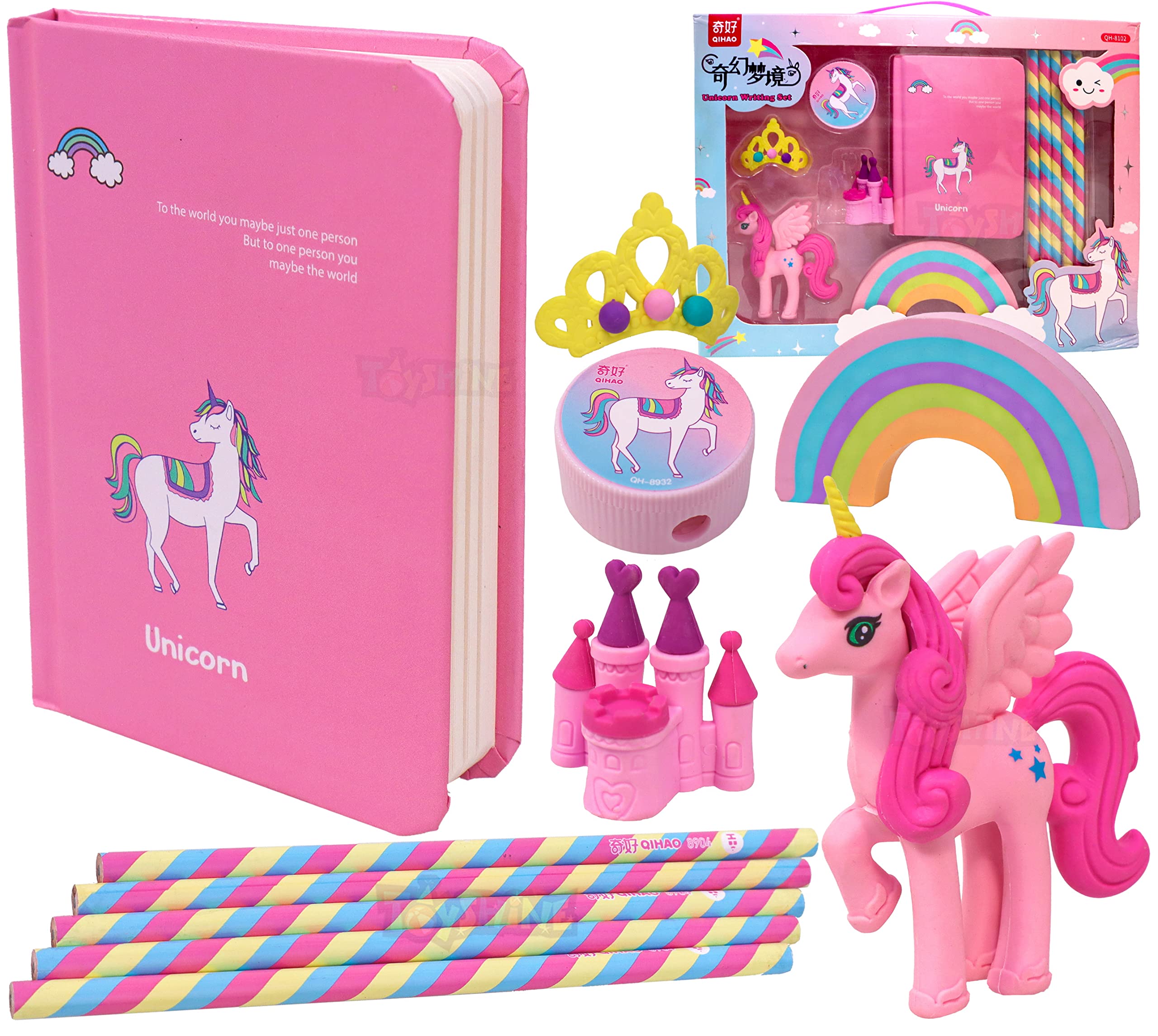 Toyshine Unicorn Stationary Set - Erasers, Pencils, Sharpner, Diary - Birthday Party Return Gift Party Favor for kids (B09LVM6YXH) Amazon Price History, Amazon Price Tracker