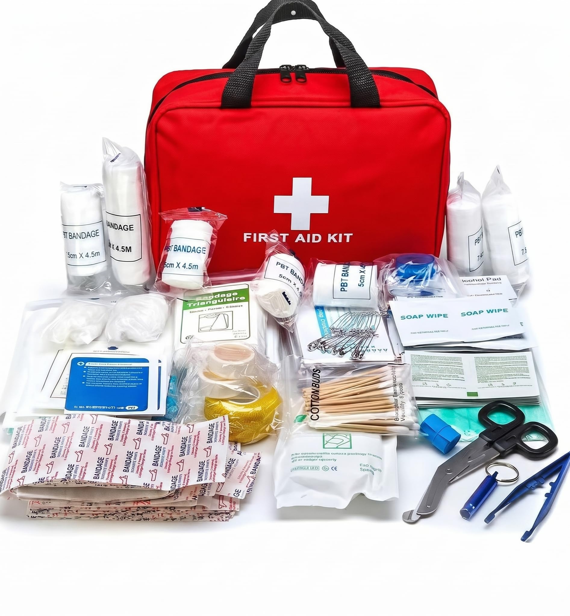Trousse de premiers secours portable 210 pièces - Trousse de premiers secours d'urgence compacte pour bureau, randonnée en plein air et sécurité automobile