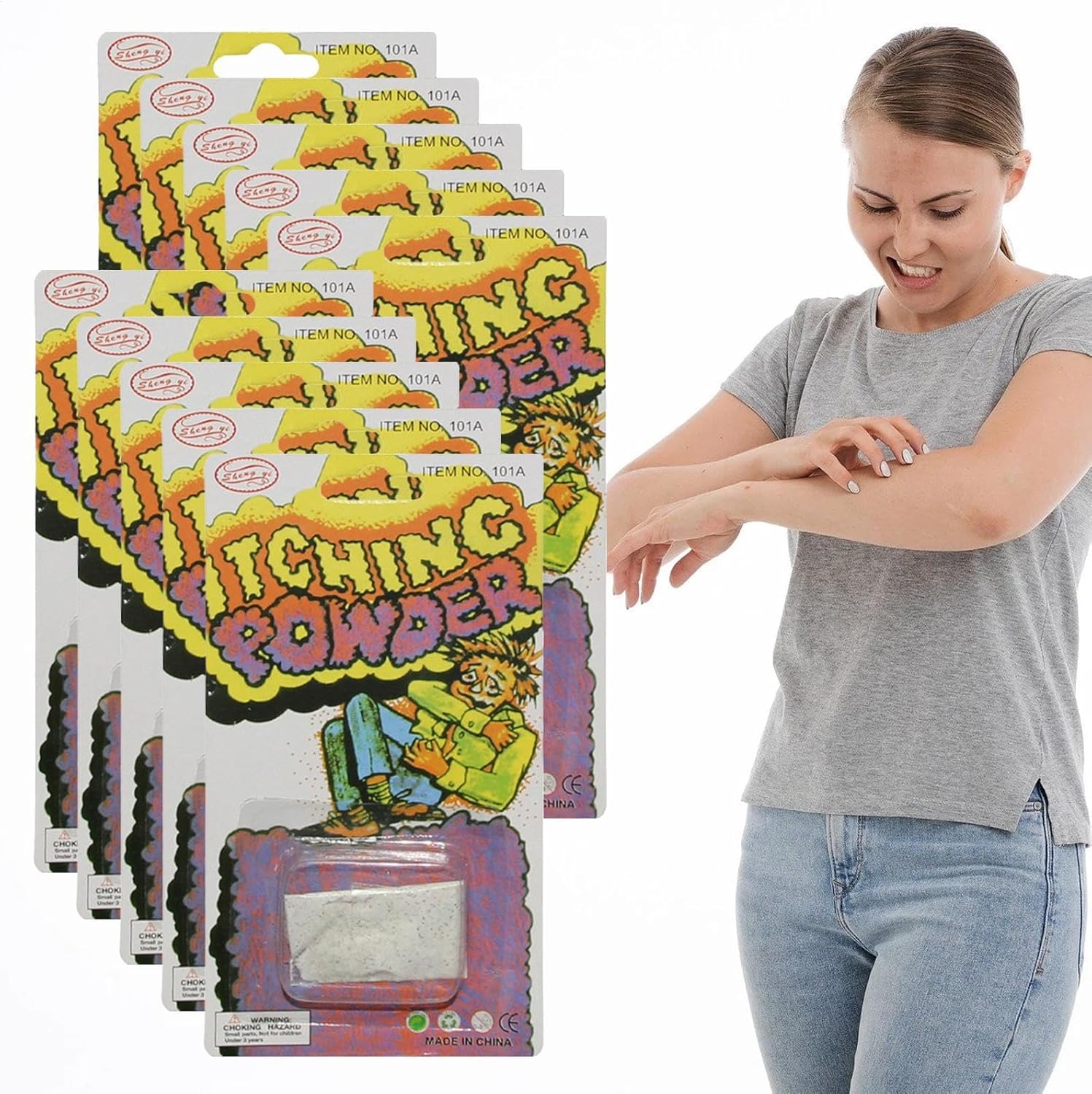 TQEBWUS Pack of 10 Itchy Powder Squirrel – Itch Powder, Extremely Strong, Creative Safe Itchy Powder Prank for Joke, Surprise April, Props, Parody Toy