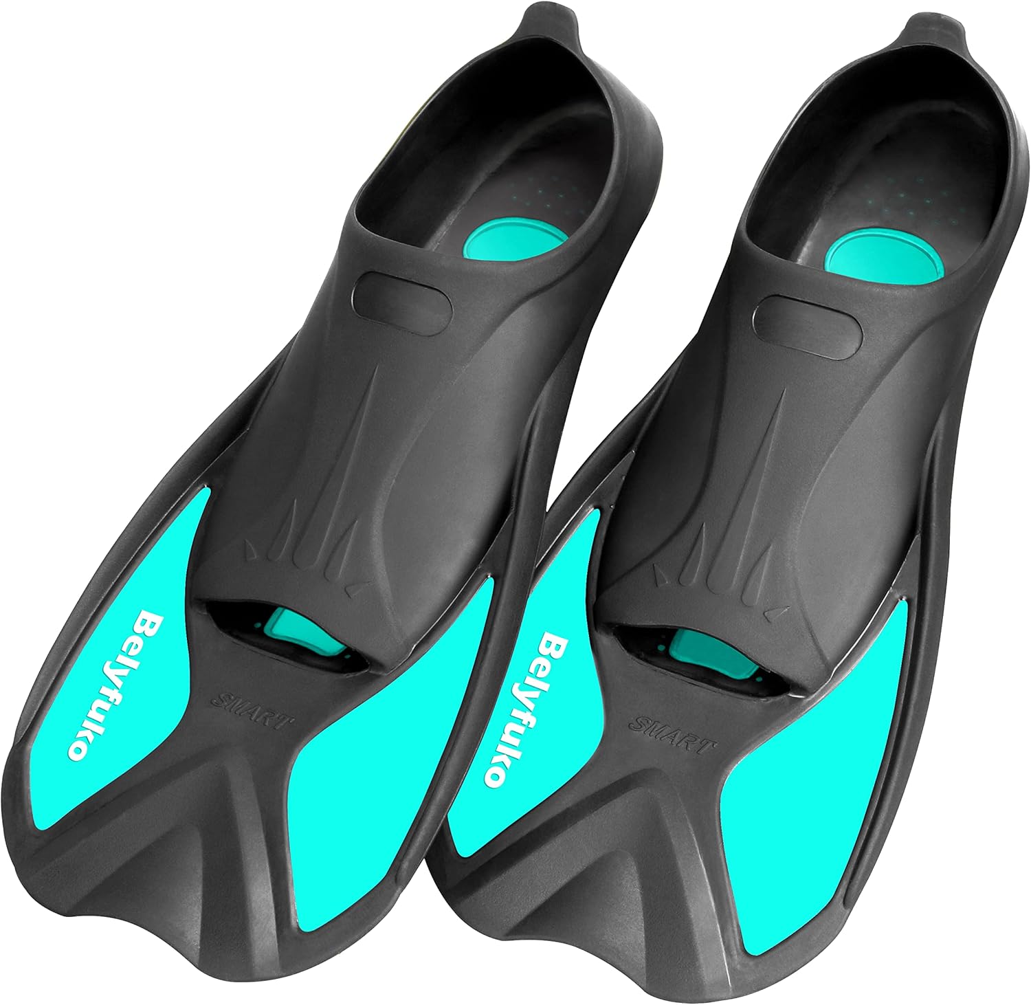 Belyfuko Short Swim Fins, Adult Kids Snorkel Fins for Lap Swimming Diving Snorkeling Travel Size with Mesh Bag : Sports & Outdoors