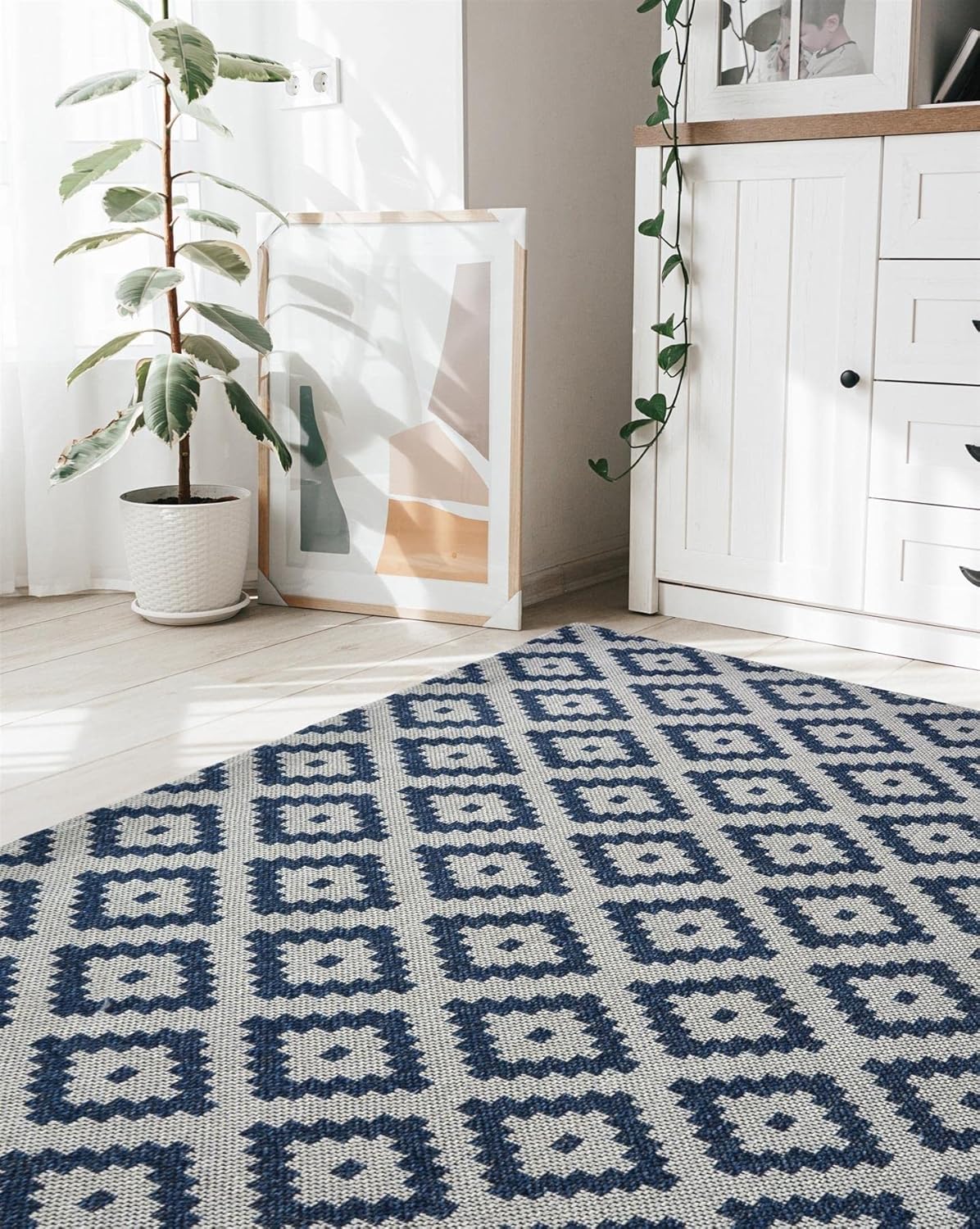 Modern Style Rugs Relay Geometric Cotton Rug, Recycled, Sustainable