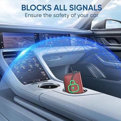 Vista 144 de TICONN Faraday - 2 bolsas para llavero, protector de jaula Faraday de 3.5 x 5.0 pulgadas, bloqueo de señal RFID para automóvil, bolsa antirrobo Negro