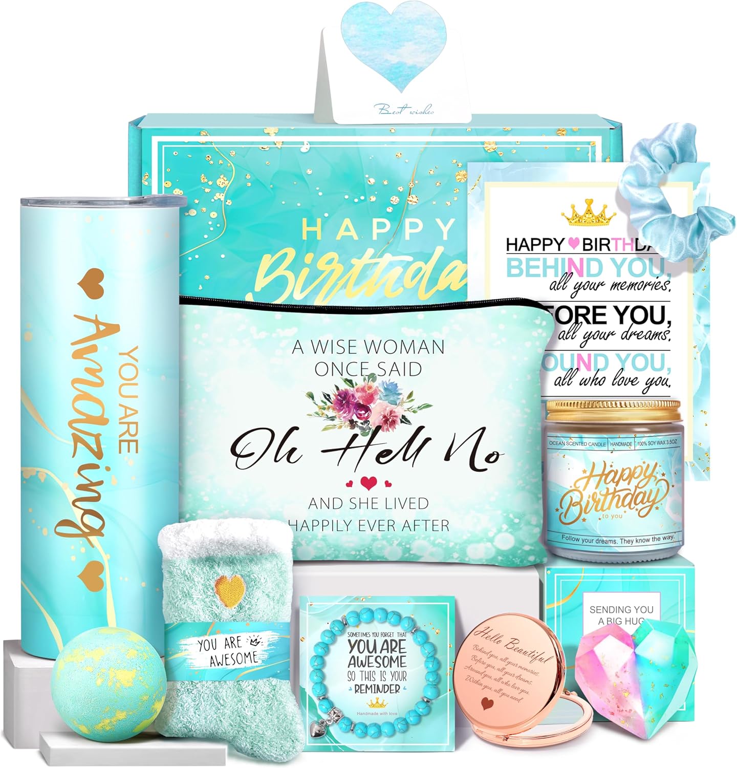 Birthday Gifts for Women, Happy Birthday Gift Basket Set for Her, Mom, Wife, Daughter, Sister, Girlfriend, Coworker, Unique Birthday Gift Idea for Women Birthday Gifts for Women, Happy Birthday Gift Basket Set for Her, Mom, Wife, Daughter, Sister, Girlfriend, Coworker, Unique Birthday Gift Idea for Women