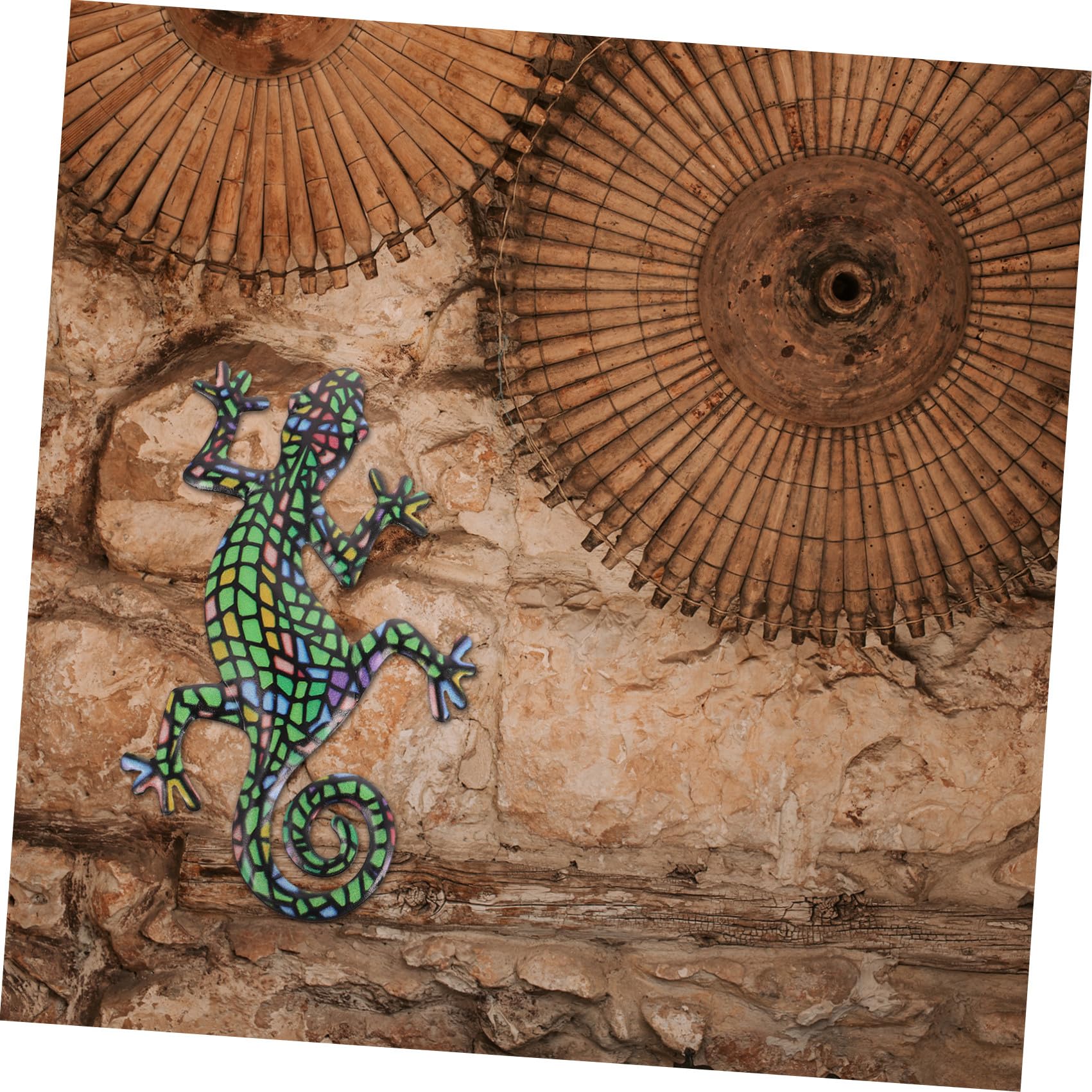 2 Pezzi Decorazioni Murali in Ferro Battuto Forma di Lucertola Rustproof e Resistenti Sculture da Parete Vivide per Soggiorno Camera e Giardino Ornamenti Artistici Duraturi