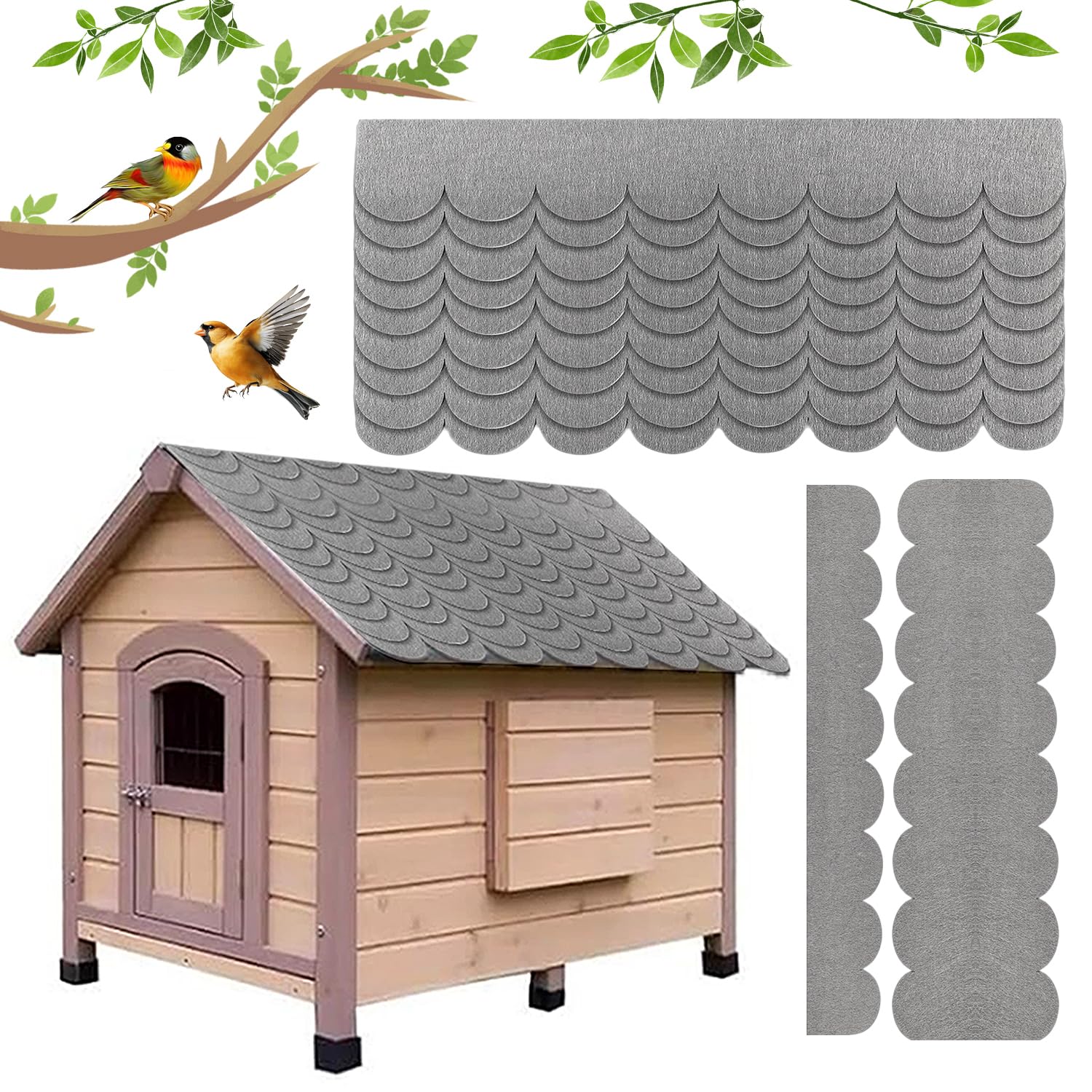 Autoadhesivas Tejas De Techo, 32 Piezas Tejas De Fieltro Impermeables, Aut0adhesivas Para Casas De Pájaros, Tejas para Techos Aut0adhesivas, Mini Fieltro para techos, Casas De Pájaros, conejeras