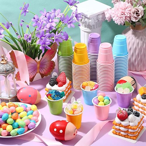 Miniatura 6 de Paquete de 100 vasos de chupito de plástico de 2 onzas, mini vasos desechables de plástico de 2 onzas para bodas, fiestas de graduación, servicio de