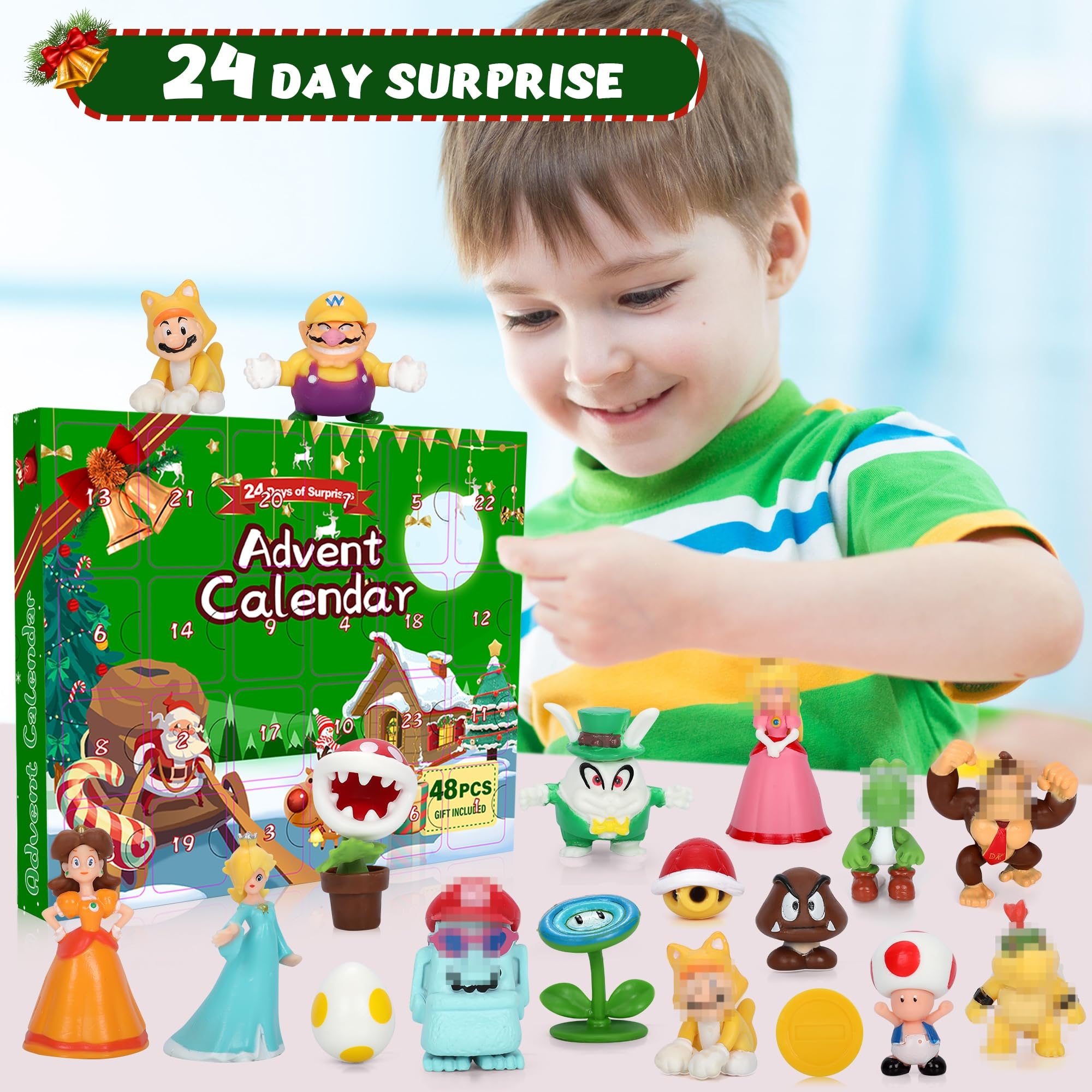 Calendrier de l'Avent 2026 à 48 pièces - Figurines d'action - Jouet - Calendrier de compte à rebours - Cadeau sûr - Ornements de vacances - Coffret cadeau pour enfants, collectionneurs, décorations de