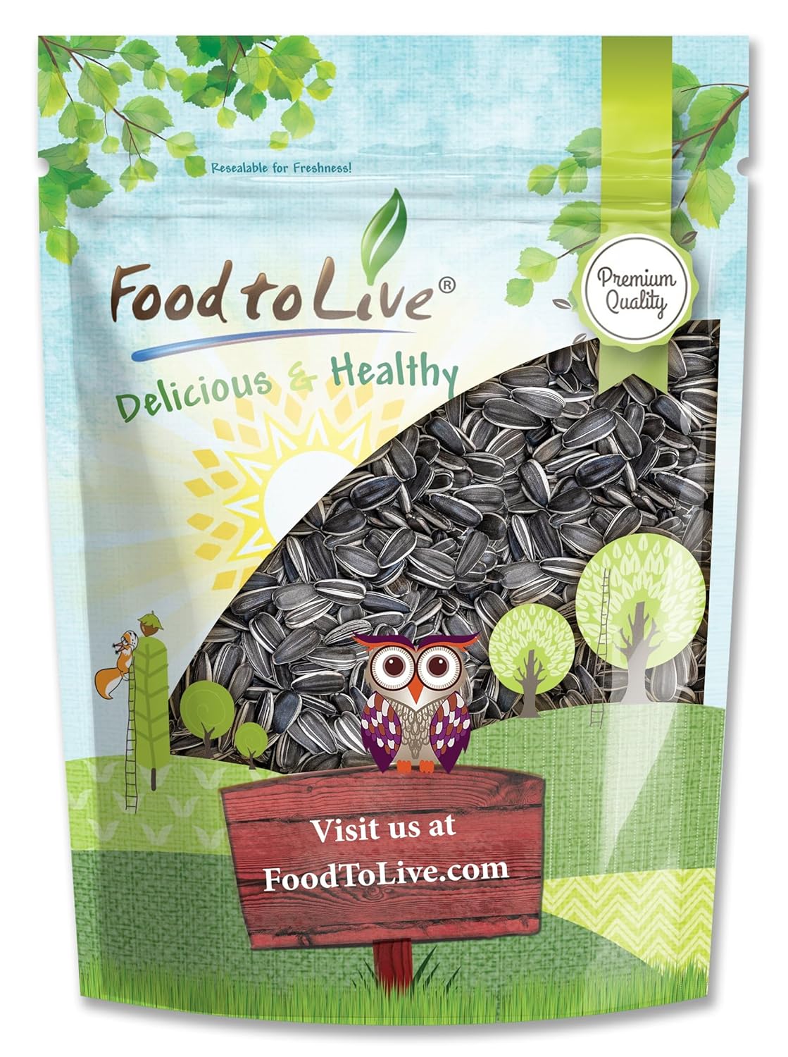 Food to Live Raw Sunflower Seeds in Shell, 2.5 Pounds – Fresh, Crunchy and Nutty Snack for on-the-go, Preservative-free, Great Source of Protein, Fiber, Minerals & Vitamins. Whole Unhulled Seeds.