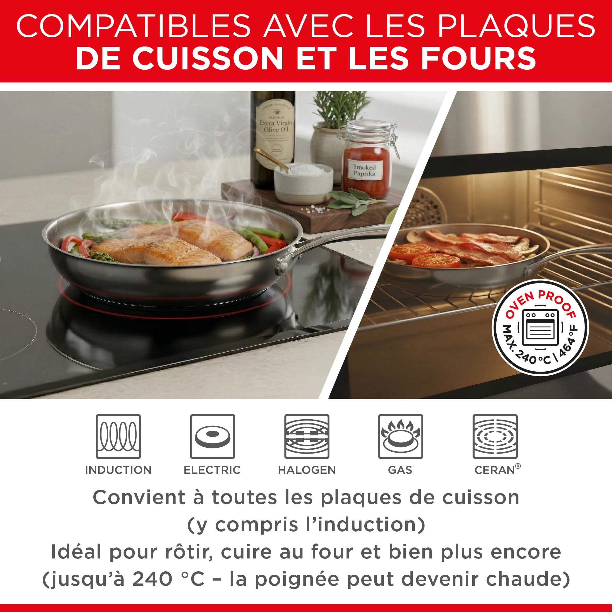 Kuhn Rikon Set de 2 Poêles Allround en Inox 18/10 - Ø 24 et 28 cm