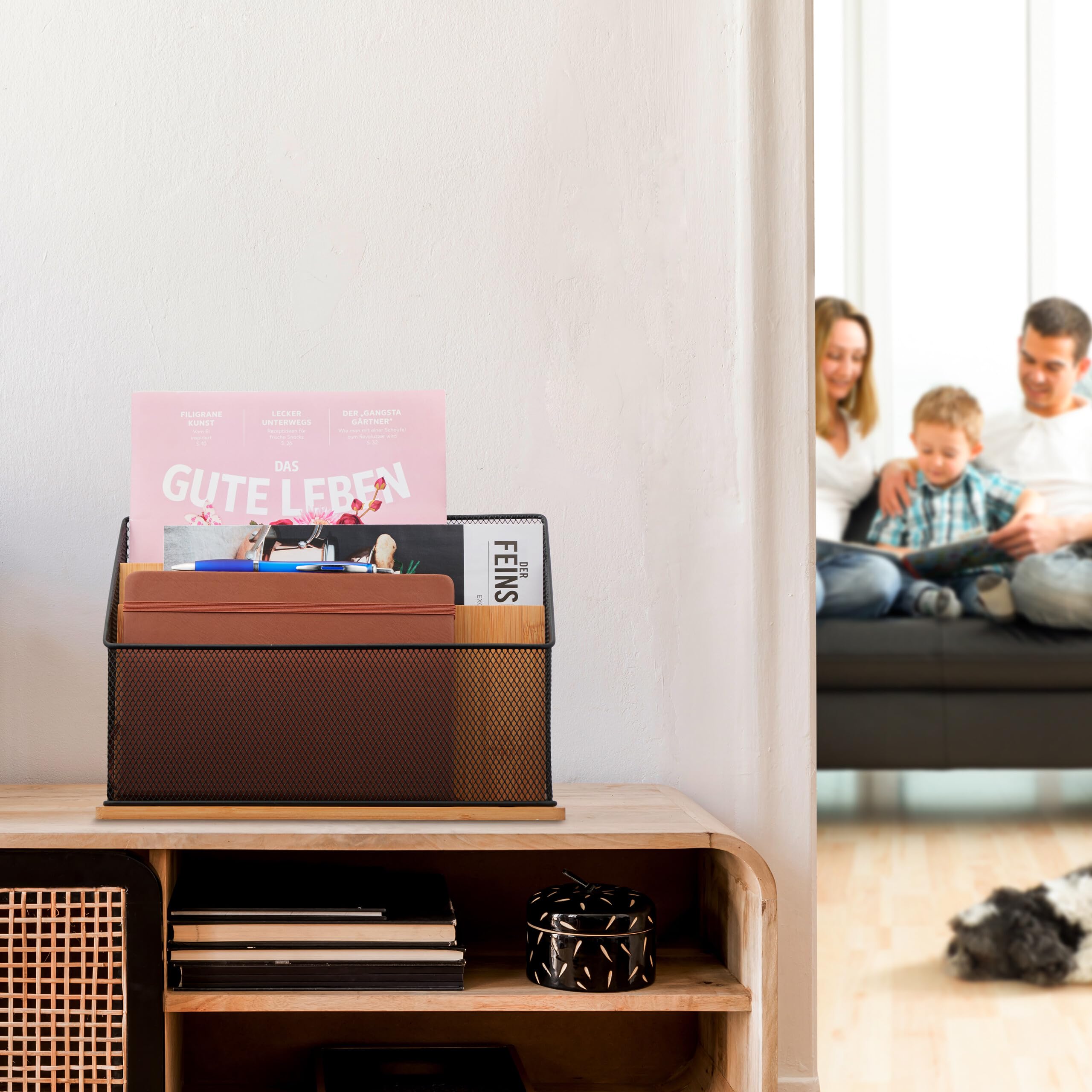 Vaschette Portadocumenti In Bambù Relaxdays - 3 Ripiani Impilabili, Organizer Scrivania A4 - Foto 6