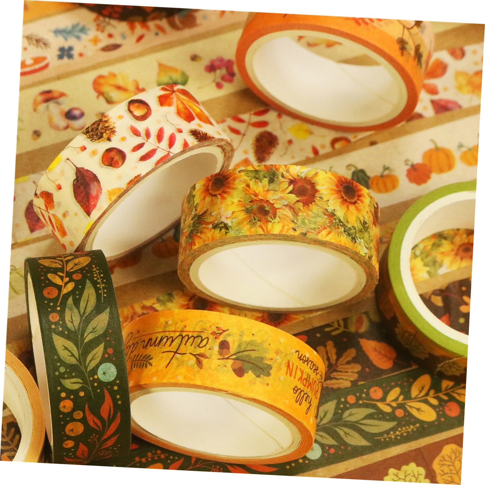 DOITOOL 30 Nastro Washi Autoadesivo Decorativo per Autunno e Ringraziamento con Motivi e Carta per Scrapbooking e Decorazioni Festa