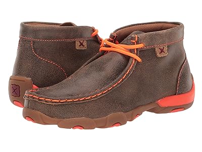 Twisted X Driving Moc (Little Kid/Big Kid) Shoes Bomber/Neon Orange : 1.5 Little Kid M, Leather