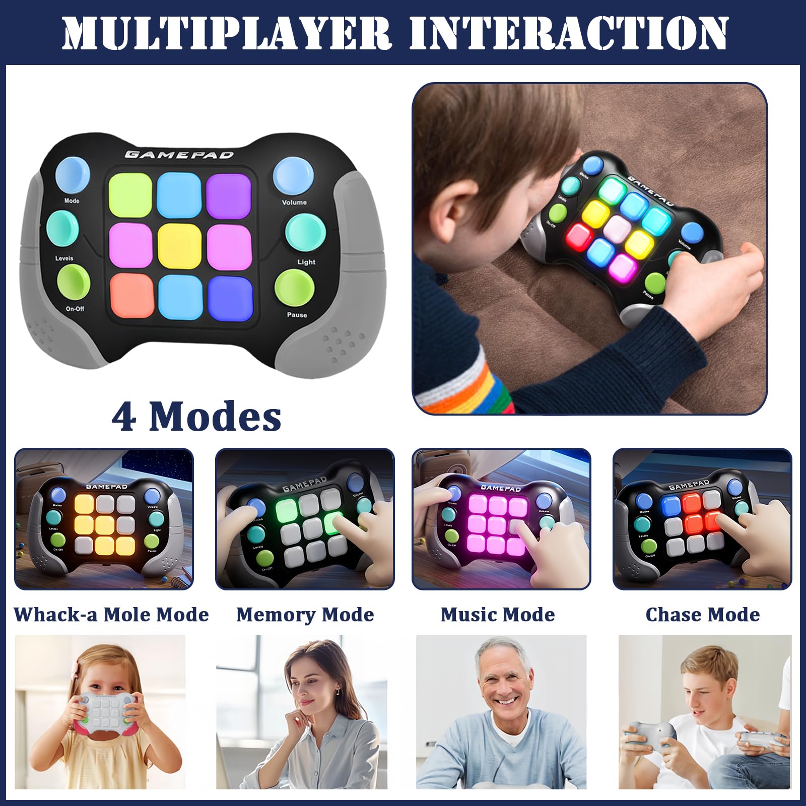 Gioco Elettronico Pop It Luci E Suoni - Macchina Fidget Sensoriale Con 5 Modalità Per Alleviare Lo Stress - Regalo Per Bambini E Adulti