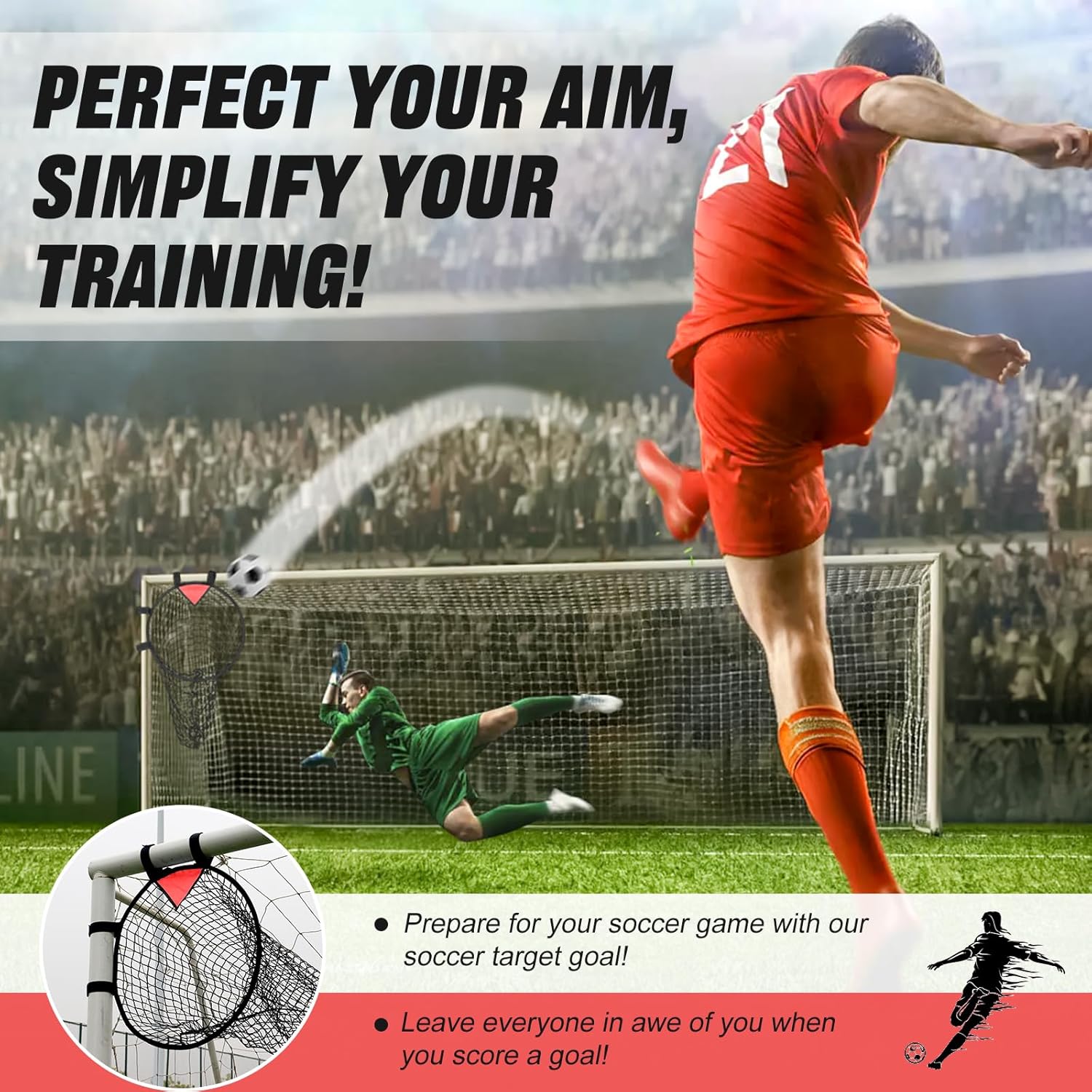 BOHEN Soccer Targets Goal Set of 2pc - Pop-up Portable Top Bins Target - Shooting Accuracy Training Soccer Goal for Endless Fun and Skill Building with Carrying Bag