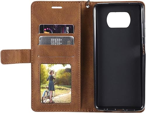 Vista 14 de Funda para Xiaomi Poco X3 NFC Caso,Funda para Xiaomi Poco X3 Pro Funda de cuero, Funda para Xiaomi Poco X3 MZB07Z2IN M2007J20CI / Poco X3 NFC Rojo