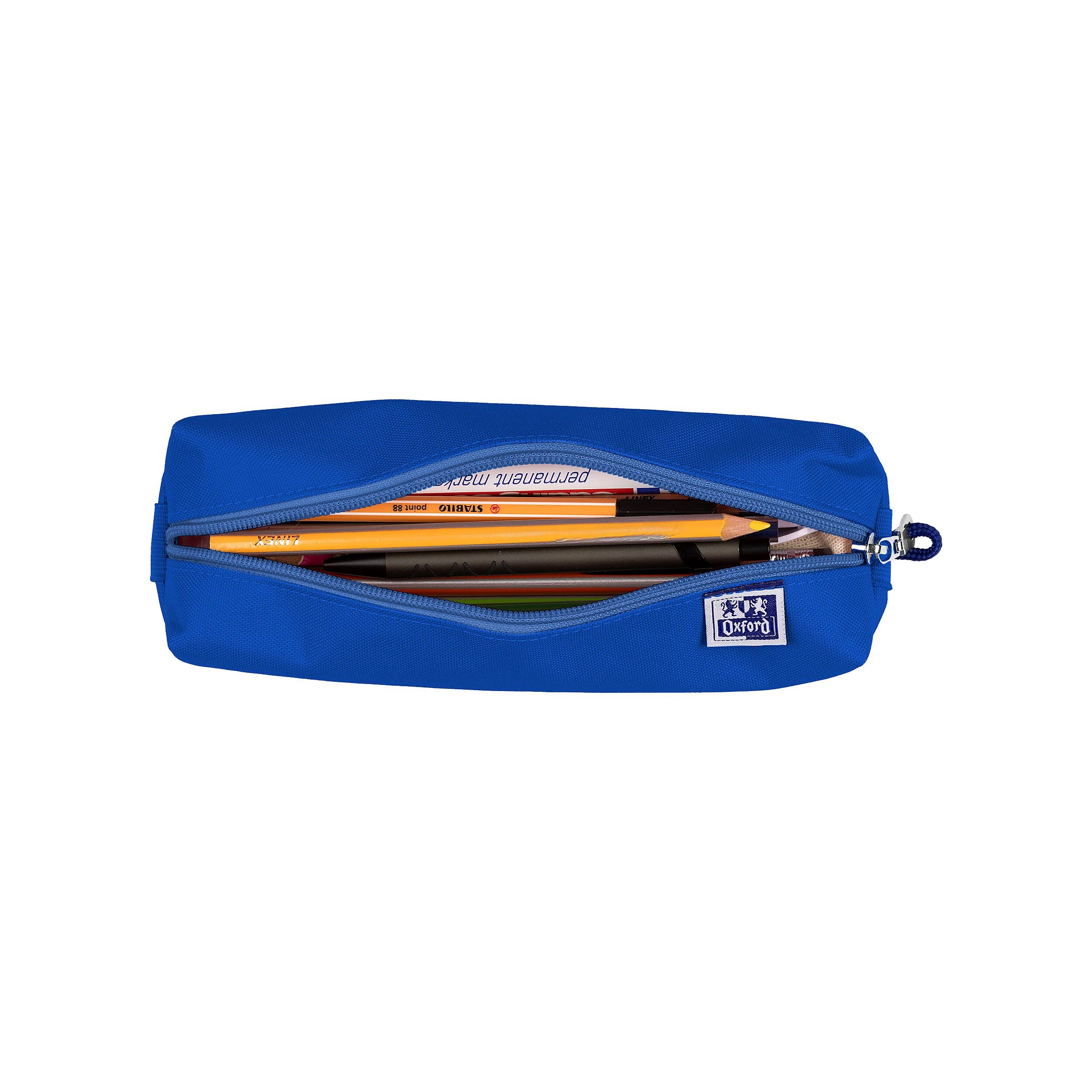Oxford Blue Durable Rectangle Pencil Case, 22 x 7 x 4 cm, 2 Compartments, Zipper Closure, Polyester Material, Unisex - Image 2