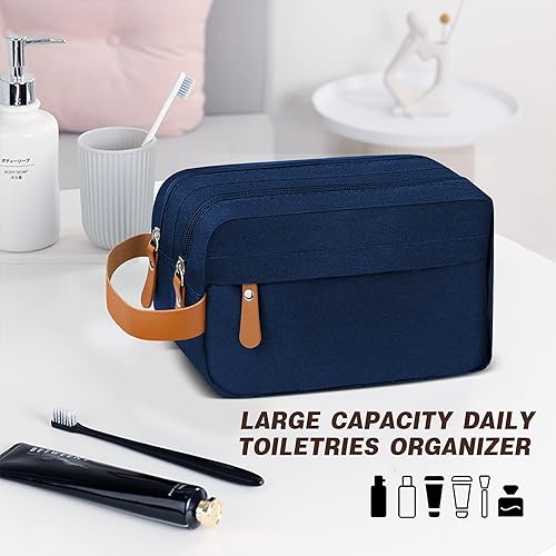 Miniatura 7 de Lcsmaokin Bolsa de aseo de gran capacidad con gancho para colgar para hombres y mujeres, bolsa de cosméticos de viaje impermeable, bolsa de