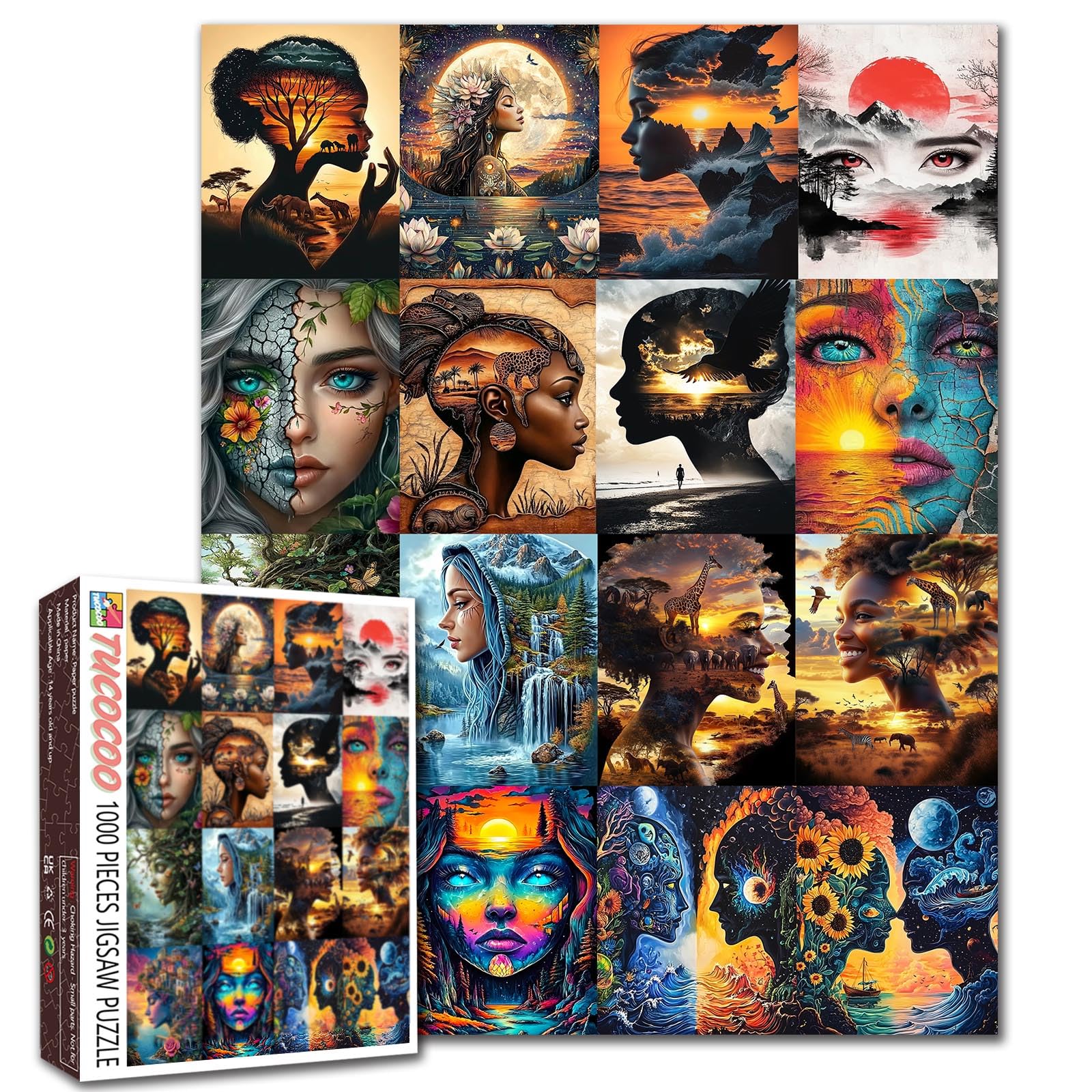 Earth Scenery Human Figures Puzzles Art Design 1000 Pieces for Adults Jigsaw Challenging Puzzle Perfect for Game Nights DIY Home Wall Decor Gifts — image 1