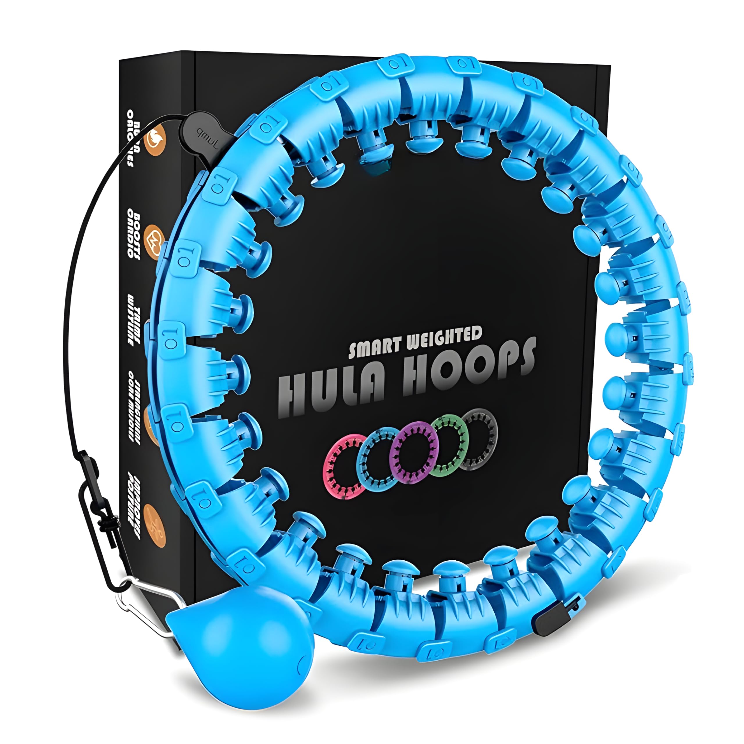 TOP-TIER TOOLS Smart Hula Ring Hoops, Weighted Hula Circle 24 Detachable Fitness Ring with 360 Degree Auto-Spinning Ball Gymnastics, Massage, Adult Fitness for Weight Loss (B0D8BQM5PC) Amazon Price History, Amazon Price Tracker
