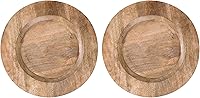 Vista 7 de Lightnpro - Platos llanos de madera natural, tablas redondas de madera para charcutería, platos para servir alimentos, bandeja de queso, plato