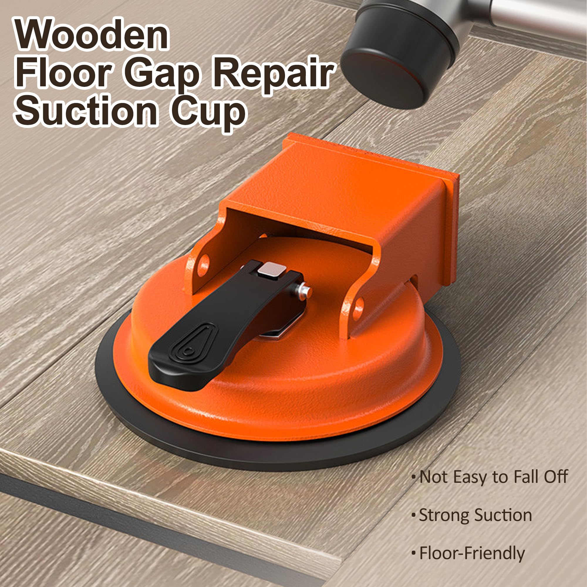 Floor Gap Fixer Tool, 2026 New Heavy Duty Floor Gap Fixer Tool, Enhanced Vacuum Suction Cup, Flooring Gap Repair Tool for Laminate, Vinyl, Wood & Tile Flooring (Orange) — view 2