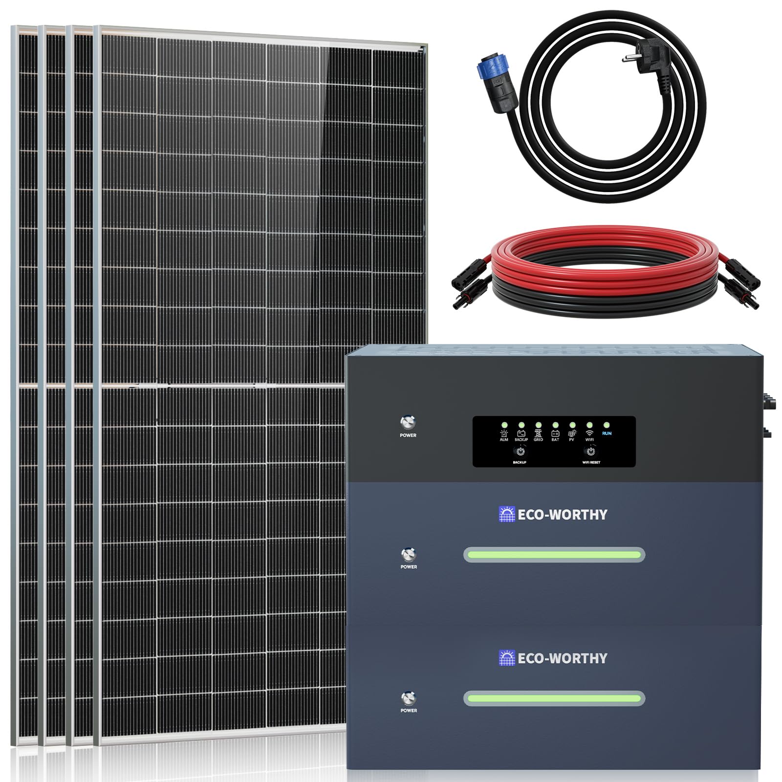 ECO-WORTHY ECOVIS Balkonkraftwerk mit Speicher 5120Wh Solar Komplettset