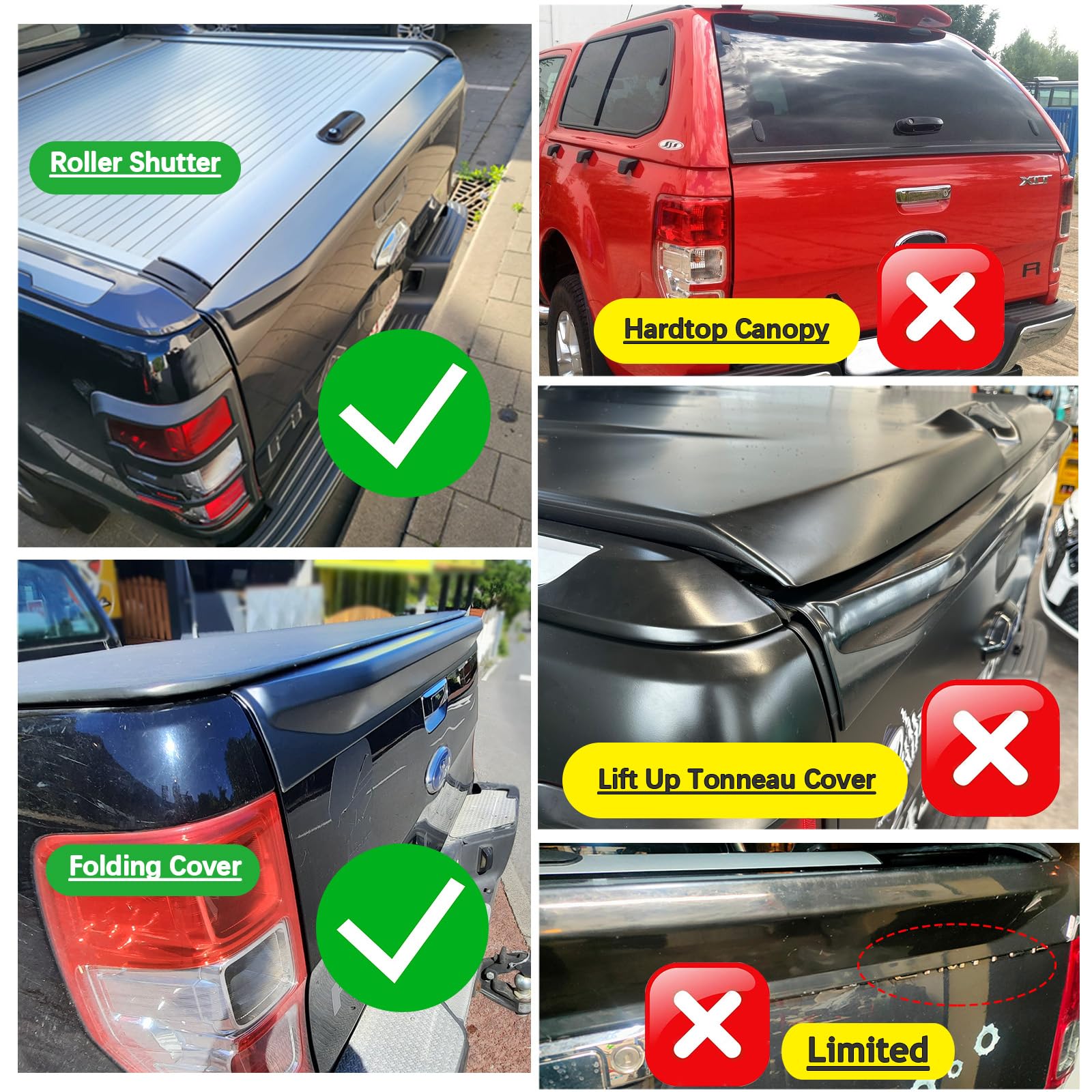 Spolier portellone Protezione della copertura del portellone per Ford Ranger 2012-2022 Wildtrak XL XLT Tremor Platinum T6 T7 T8 Raptor ABS Nero opaco
