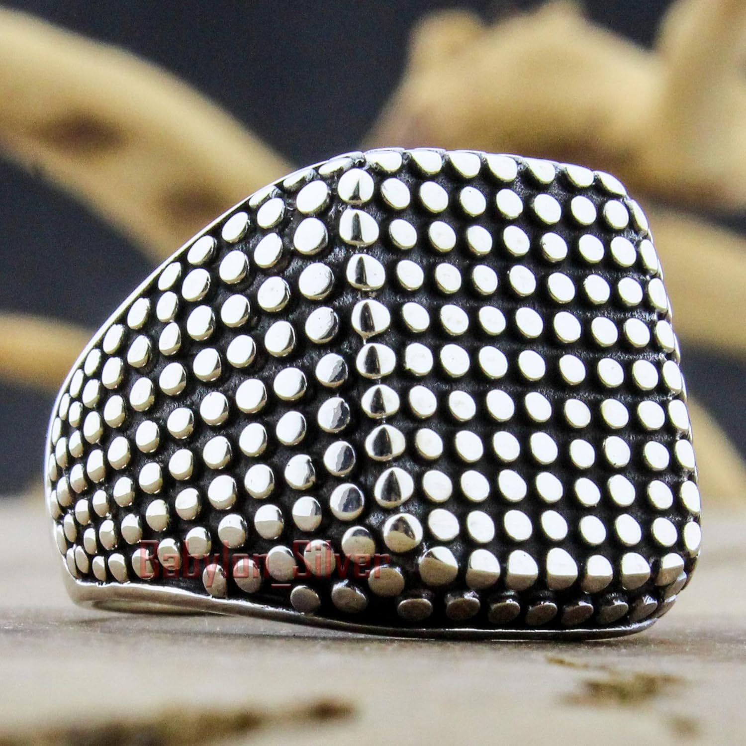 Solid 925 Sterling Silver Heavy Luxury Turkish Men's Ring - Image 8