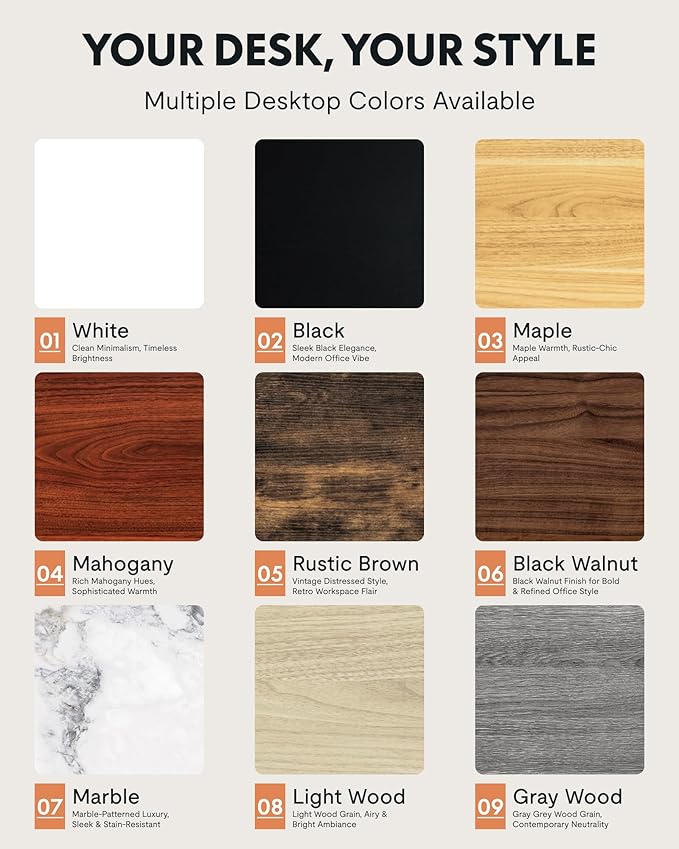 Escritorio Ajustable Electrico Standing Desk 122x61cm Blanco miniatura 9