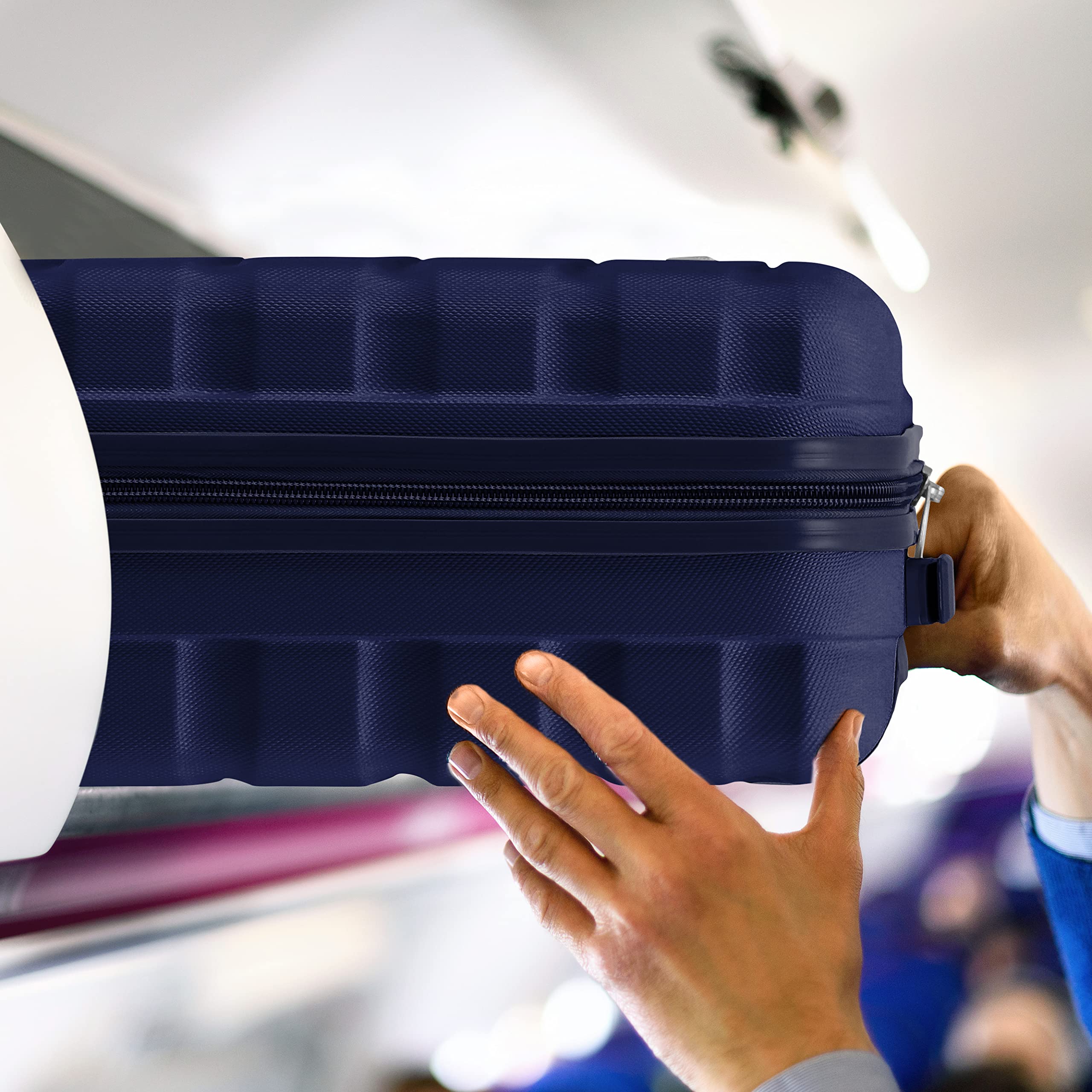 Flight Knight Cabin Suitcase 55x40x20 Ryanair Priority, EasyJet, Jet2 Lightweight Small Durable 4-Wheel Cabin Case, Carry-On for Over 60 Airlines, Hard Shell, 10kg Hand Luggage Bag (55 x 40 x 20 cm)