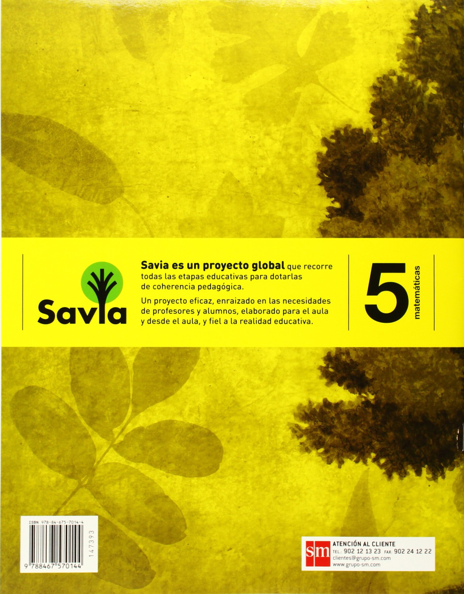 Cuaderno de matemáticas. 5 Primaria, 1 Trimestre. Savia - 9788467570144