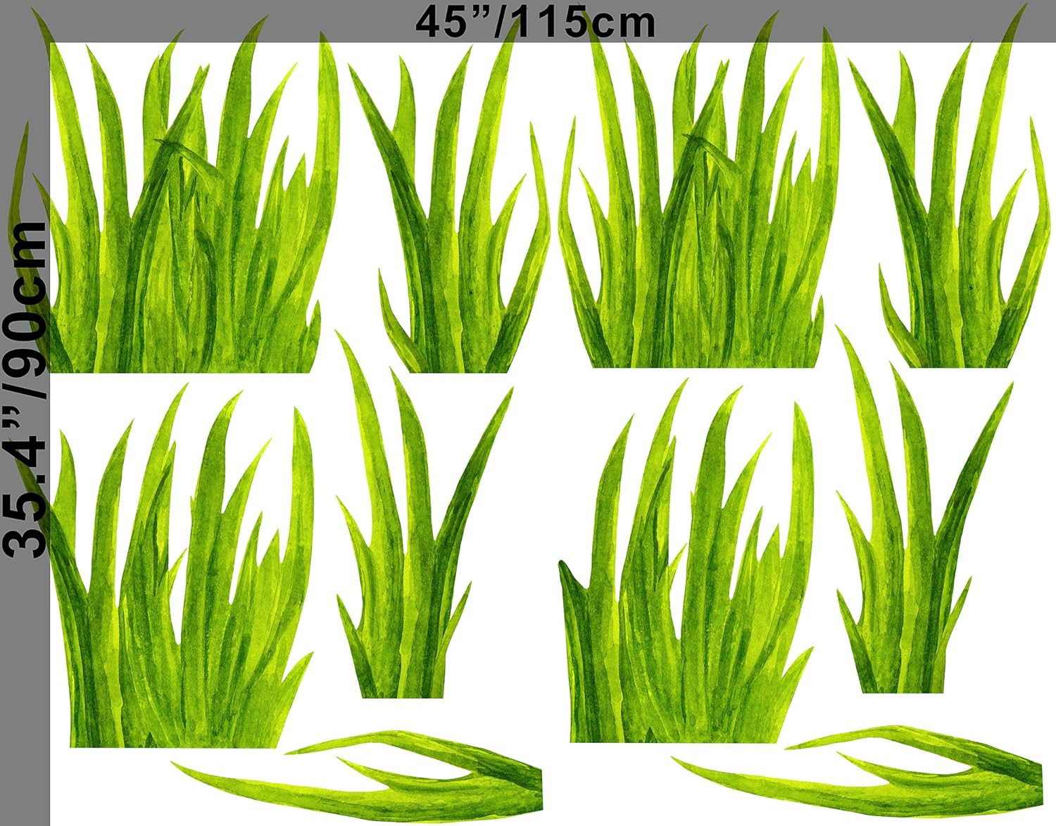 Murwall Kids Wall Decal Watercolor Grass Wall Sticker Nursery Wall Sticker