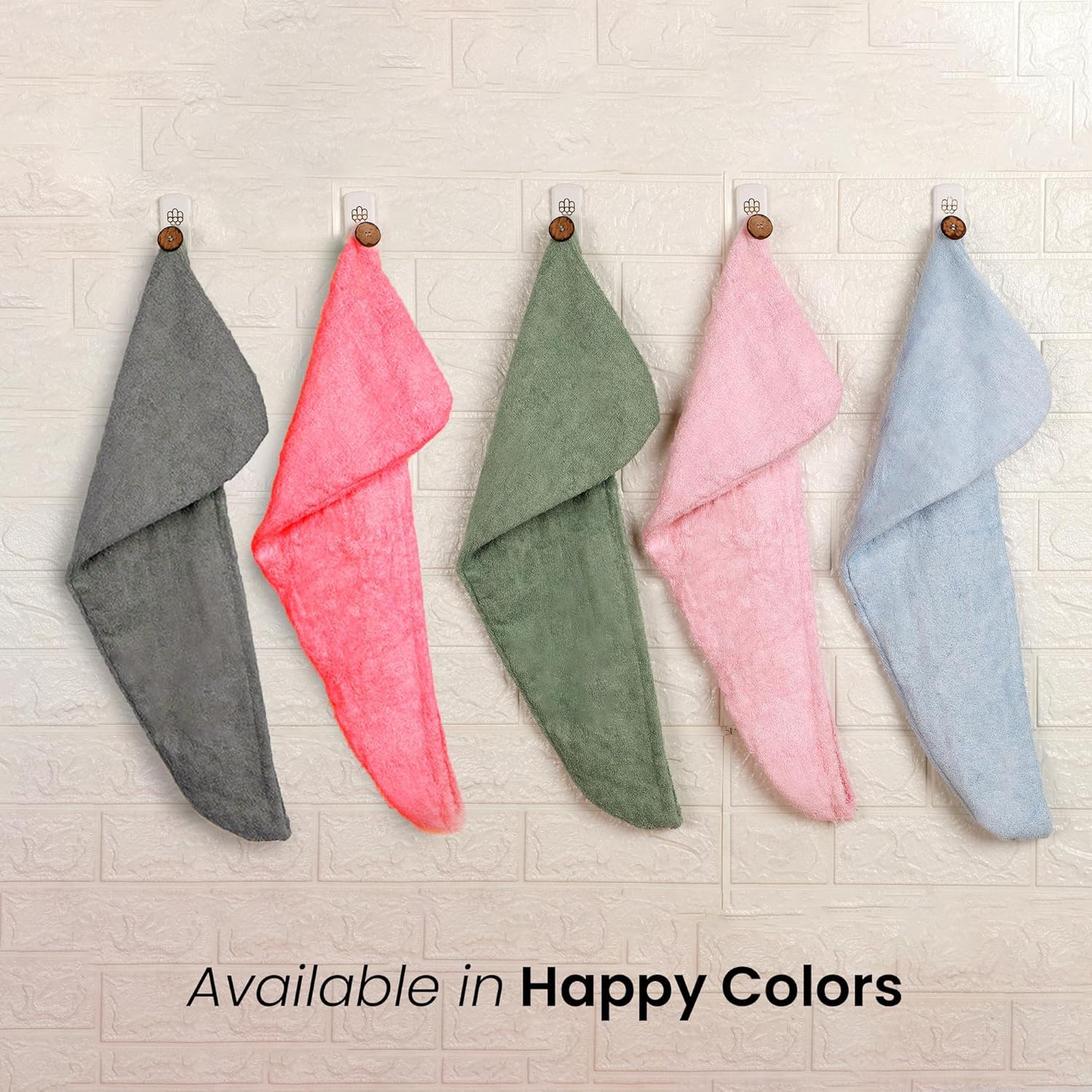Koffing Hair Towel Wrap for Women-Quick Drying Microfiber Towel for Hair with Elastic Loop for Tying-Super Absorbent Head Towels Wrap for Ladies Hair Turban 1