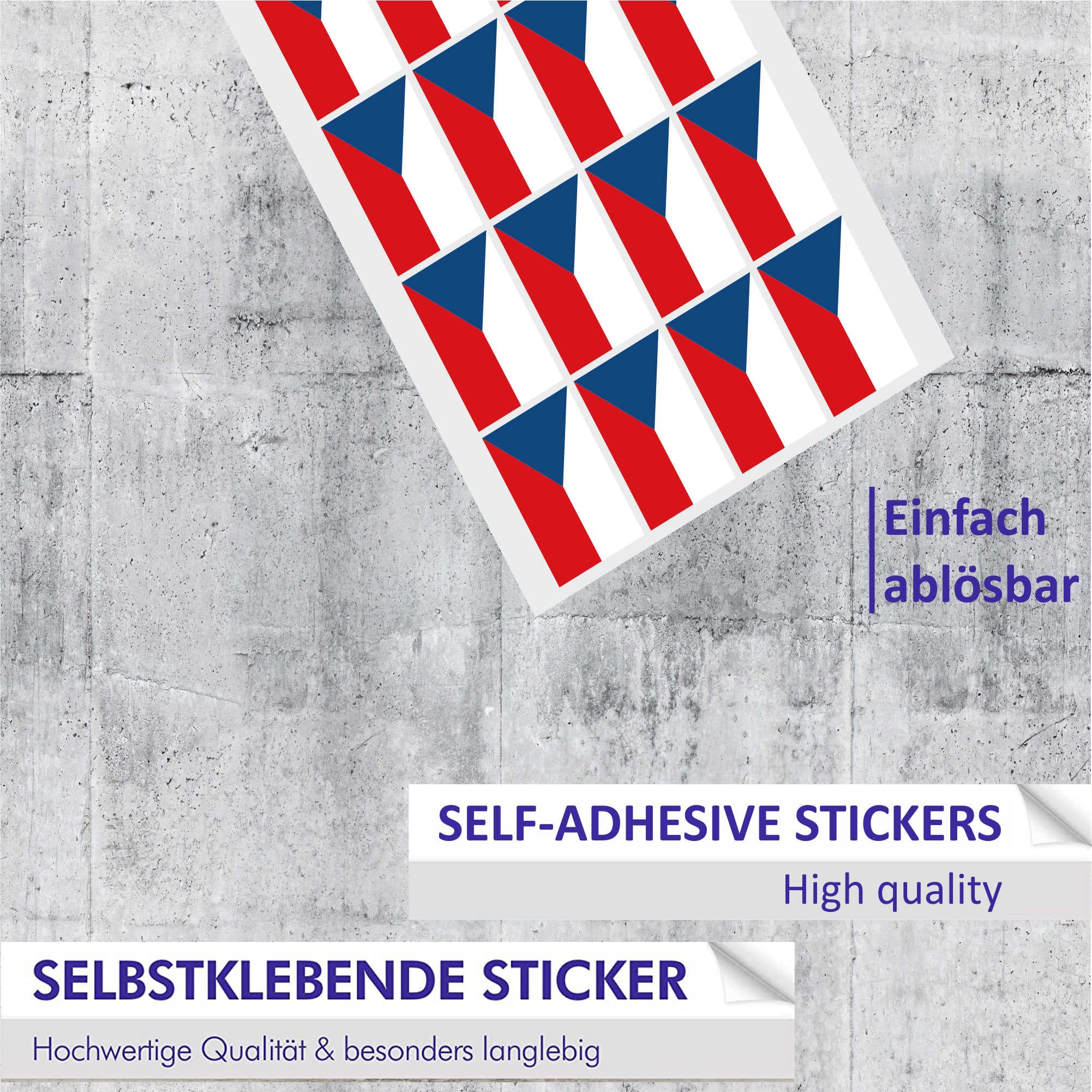 Mini Adesivi Bandiera Repubblica Ceca 33x20mm | Confezione 12 Etichette Adesive Autoadesive Per Fogli - 3