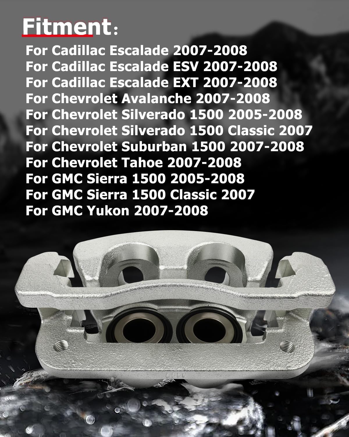 cciyu 18B4919 Front Left Brake Caliper With Bracket For Cadillac,For Chevy,For GMC