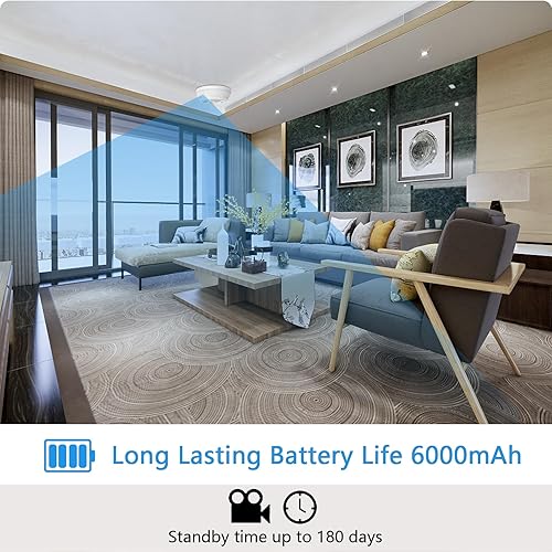 Miniatura 3 de Cámara detector de humo - Cámara interior de seguridad Mini 200 días en espera 1080P WiFi HD visión nocturna PIR detección de movimiento inalámbrica