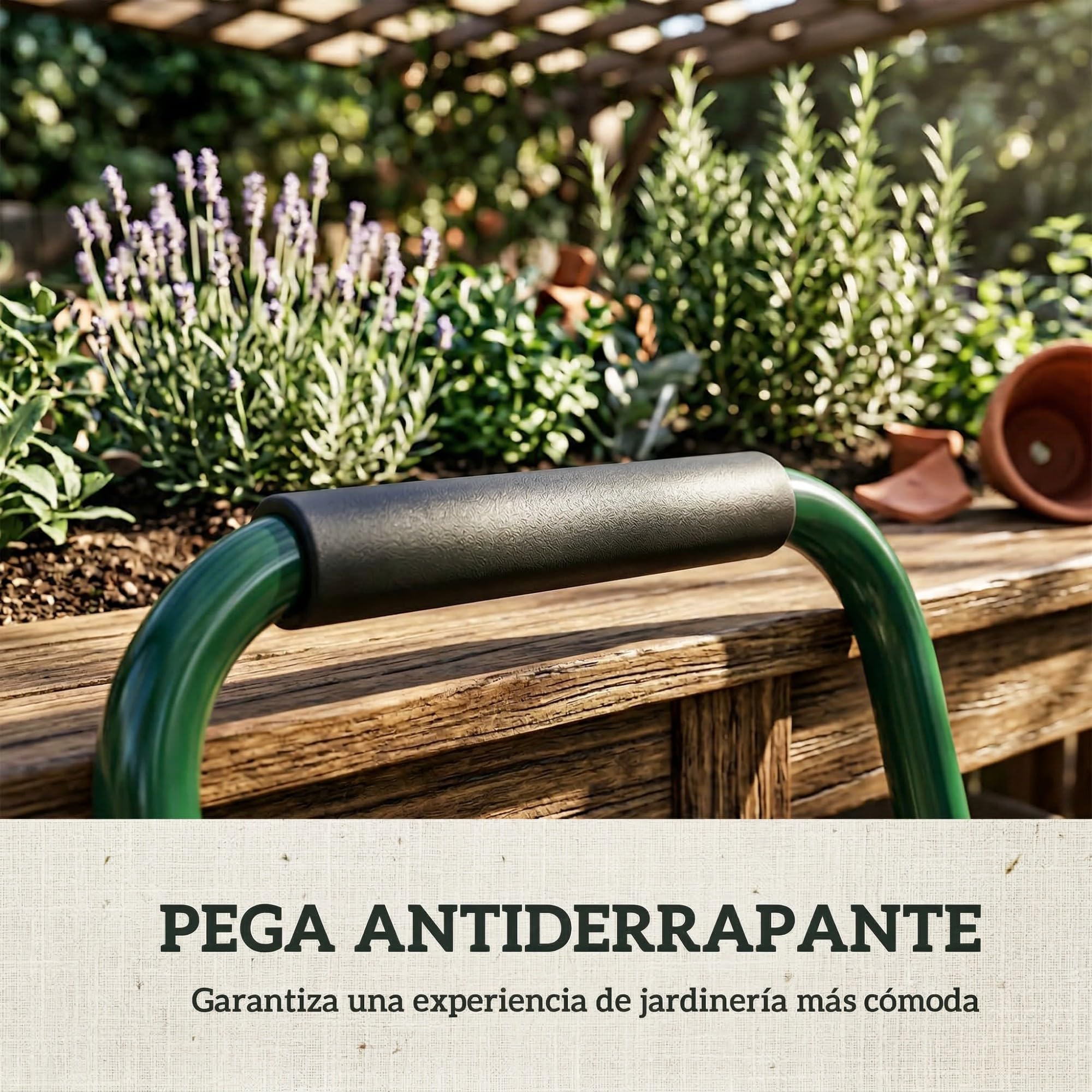 Outsunny Aireador de Césped Manual con 5 Púas Huecas y Mango Antideslizante, Herramienta de Perforación para Césped, Ideal para Cuidado de Jardines y Patios, Verde Oscuro
