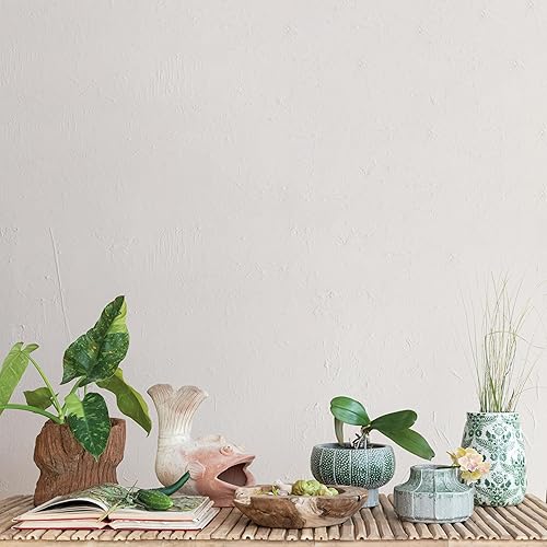 Miniatura 3 de Creative Co-Op Maceta de jarrón con pies de terracota en relieve con patrón de puntos y esmalte agrietado, verde