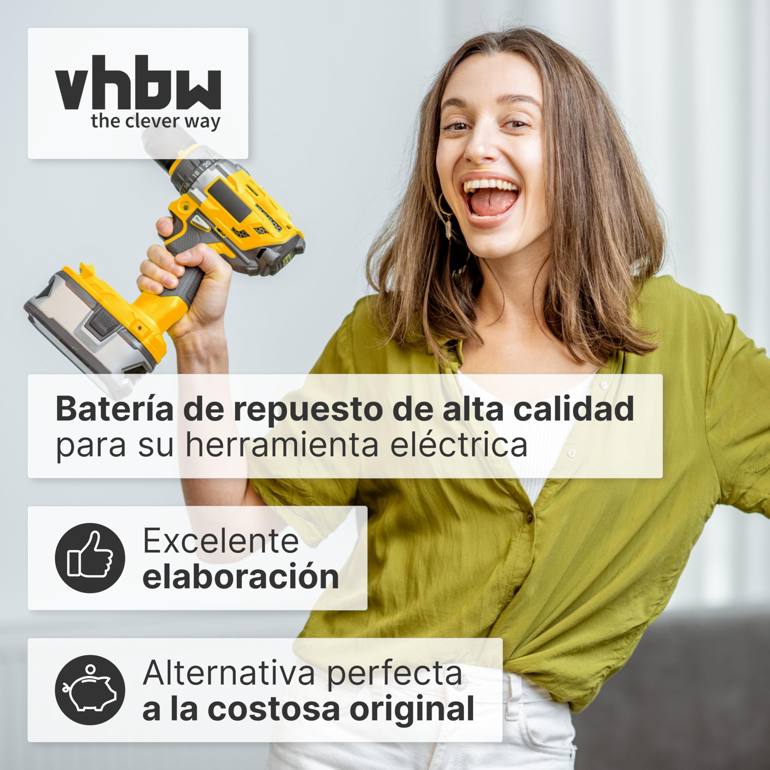 vhbw Batería Recargable Compatible con Würth ABH 20, ABH 20-SLE Herramientas eléctricas (3000 mAh NiMH 24 V)