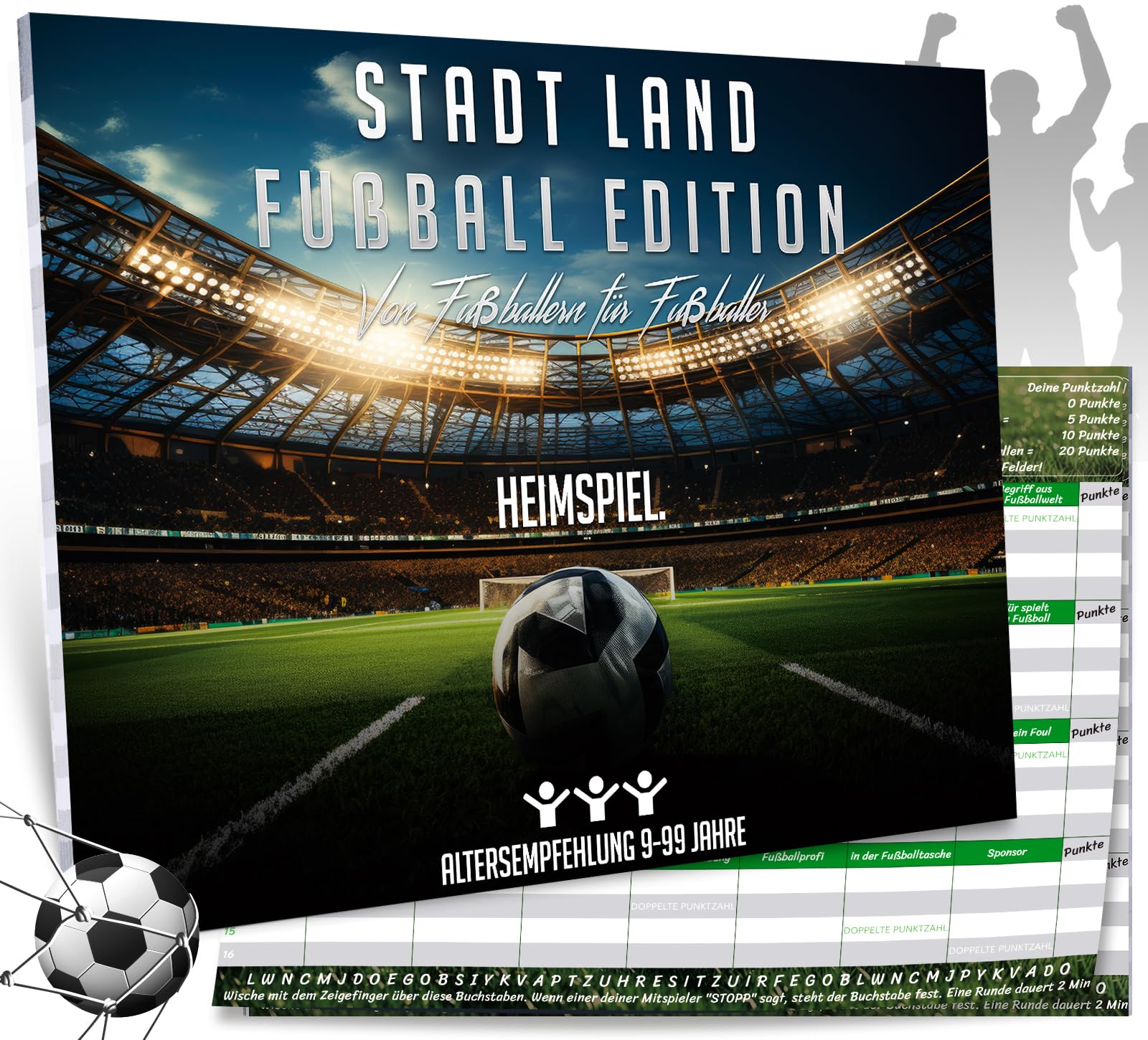 PATRICHOR Stadt Land Fussball Edition Spiele 2026 - Ostergeschenke Fußball Geschenke für Jungen Teenager Junior Kinder Ab 10 Jahre Coole Sachen Partyspiele Kartenspiel, für Geburtstag