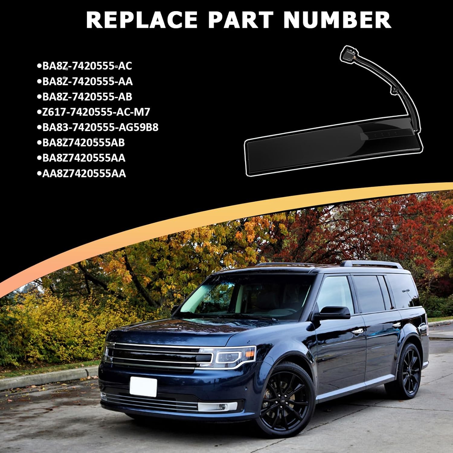 Keyless Entry Keypad, Door B Pillar Trim Molding Front Left Driver Side Compatible with Ford Vehicle 2010-2019 Flex, Replace#BA8Z-7420555-AC BA8Z-7420555-AA