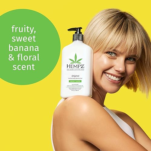 Miniatura 2 de Hempz Hidratante corporal original a base de hierbas + hidratante de coco fresco y sandía + pomelo ruborizante y crema de frambuesa, 17 onzas