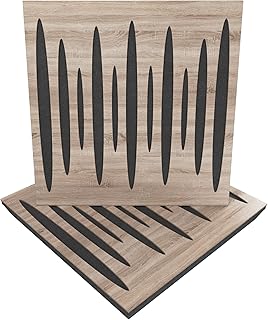 (2 Pack) — Sound Absorption-Diffuse Acoustic Panel «Pulsar» | 19.7''x19.7''x2.1" | Absorption - Diffusion - Reflection - Soundproofing | Wood laminated: (Sonoma)