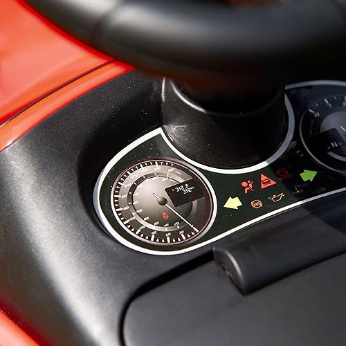 Miniatura 9 de Aosom Automóvil de juguete deslizante para niños con bocina de trabajo, música, faros delanteros y almacenamiento, color rojo