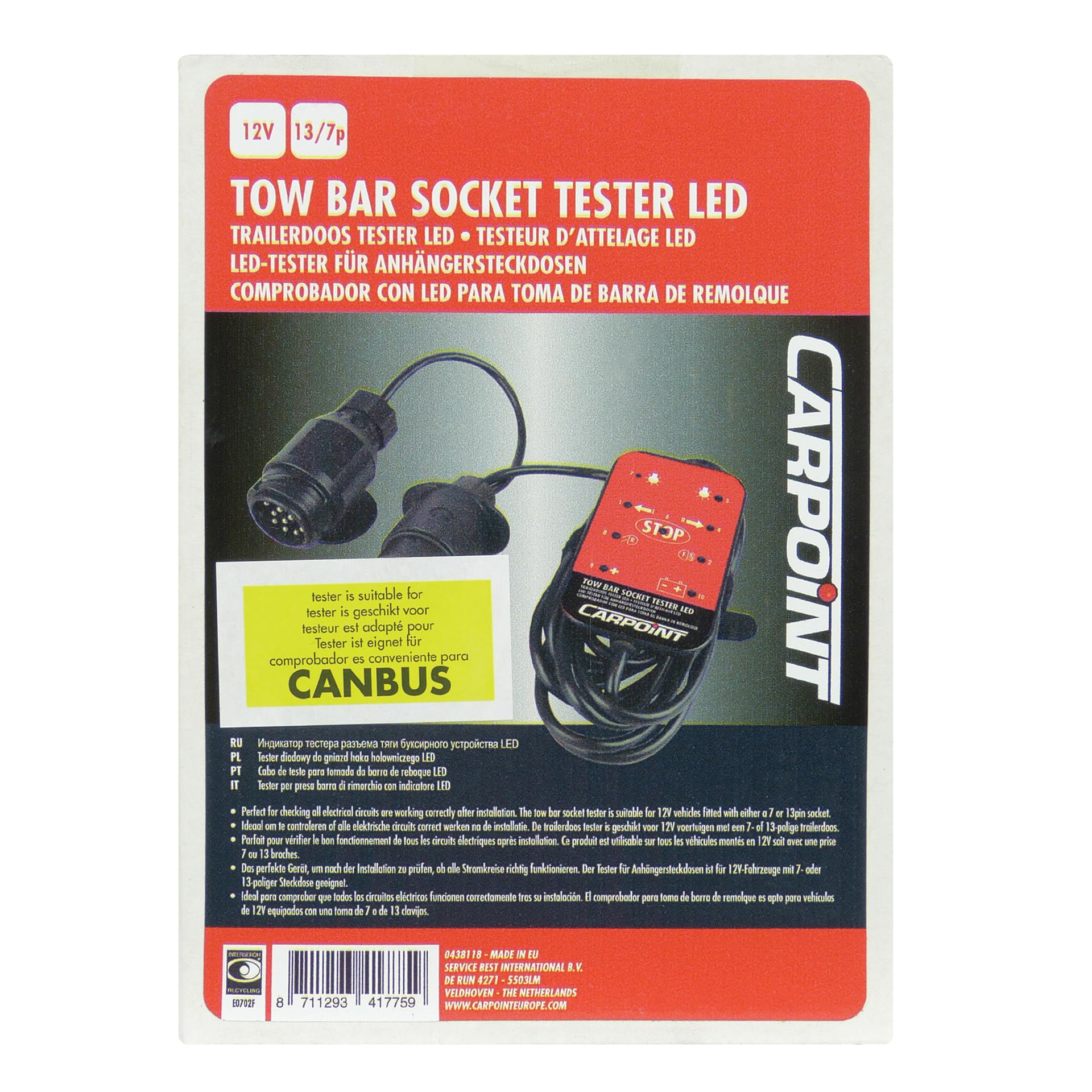 CARPOINT 0438118 Tester toma de remolque