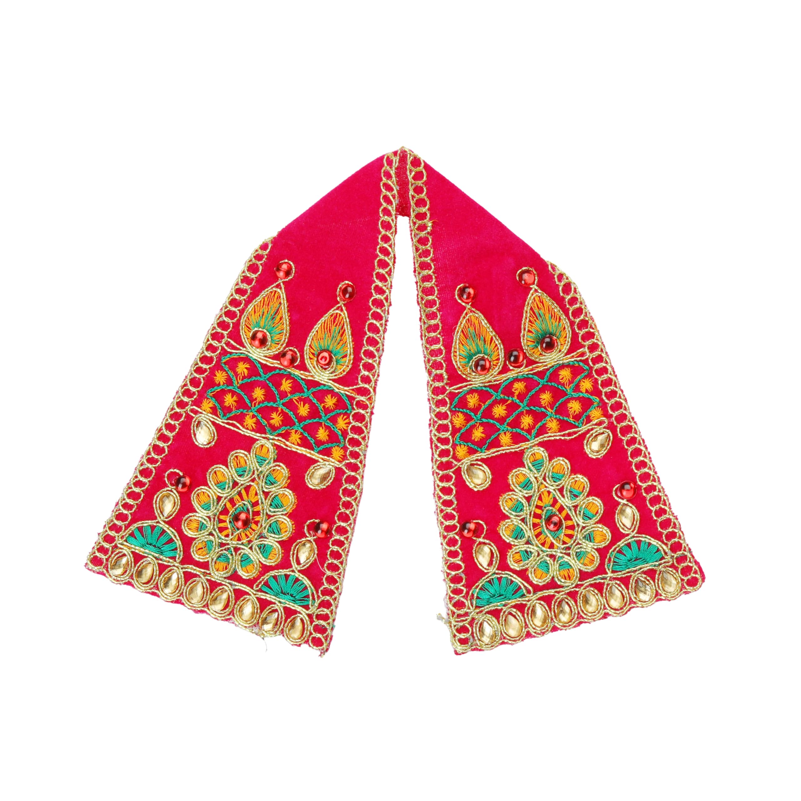 Set De 4 Chunar Chunari Décoratifs Pour Puja - Tissu Pooja Ganesh Dupatta - Articles Traditionnels Indiens Pour Statue Temple (6x2 Inches)