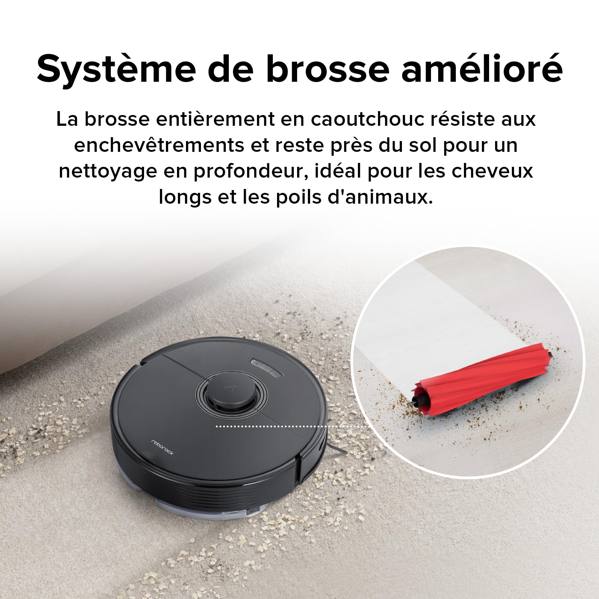 roborock Q7 Max+ Saugroboter mit Absaugstation, Vollgummibürste, 4200Pa Saugkraft, Wischroboter PreciSense-LiDAR-Navigation & 3D Mapping, Teppiche, Tierhaare, App/Alexa (Schwarz) (Generalüberholt)
