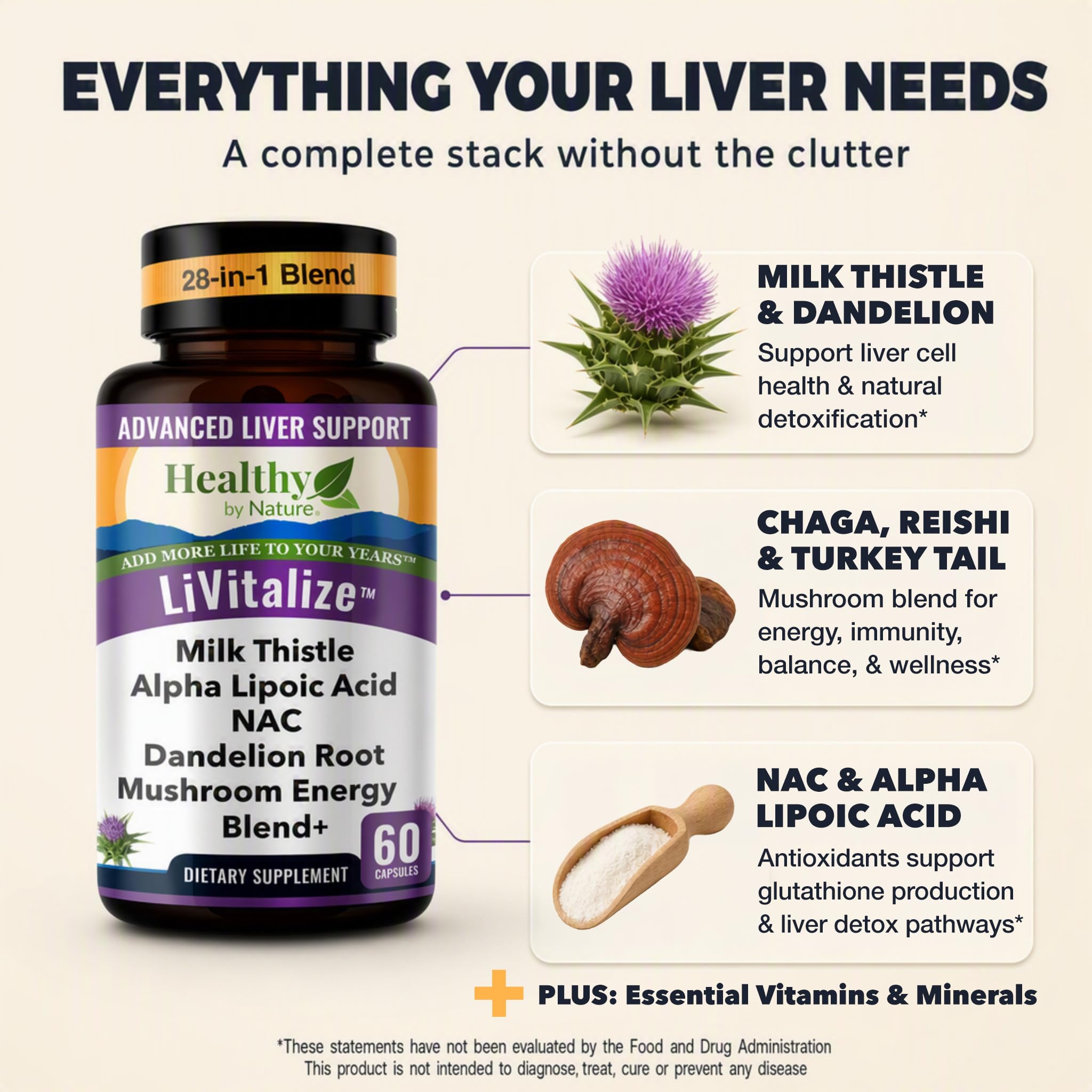 Liver Cleanse Detox & Repair, 28-in-1 Milk Thistle Liver Support Supplement — Amazon image 3
