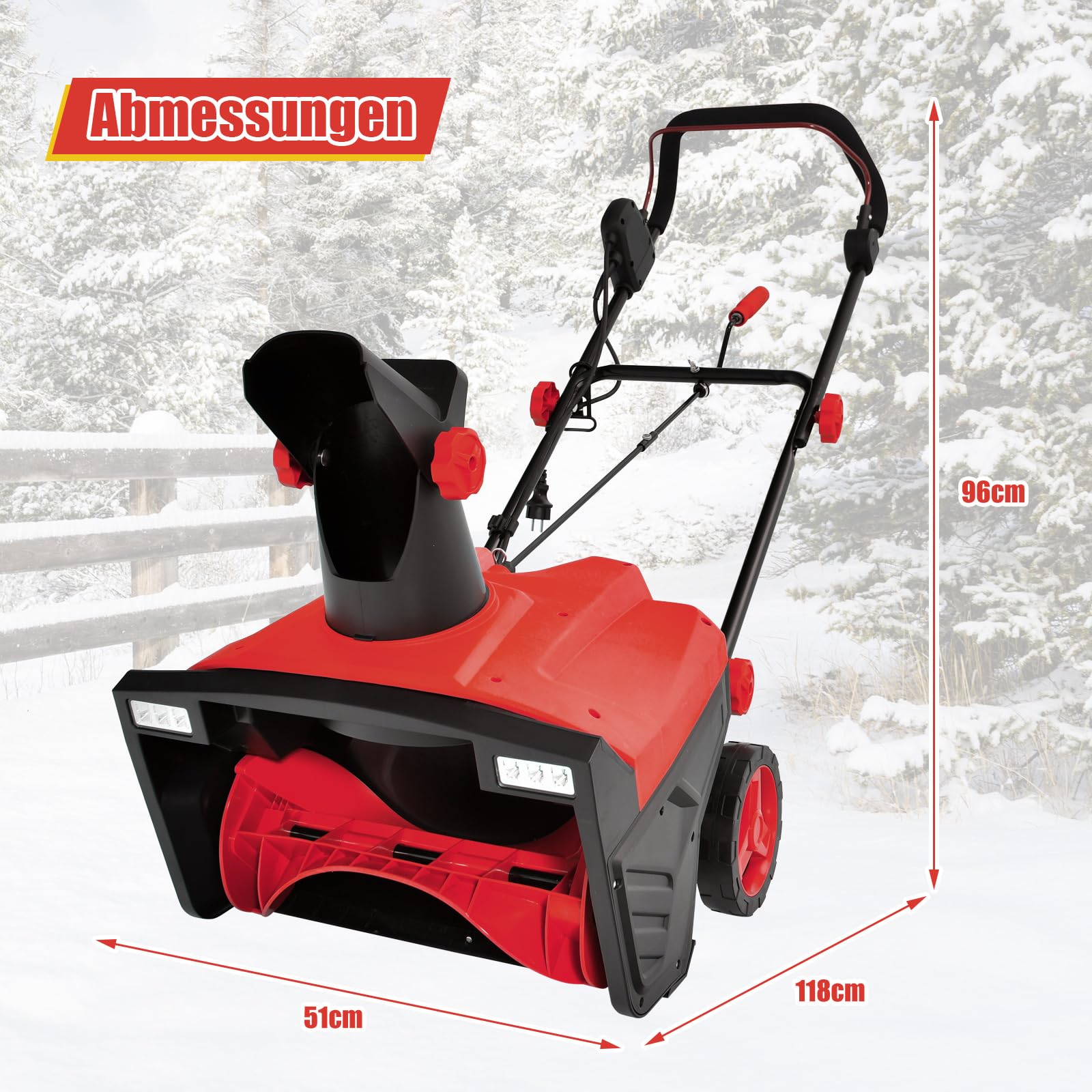 Elektrische sneeuwschuiver, draadloze sneeuwblazer met 2 x 4,0 Ah Li-ion batterij en oplader, sneeuwschuiver in verstelbare richting, oplaadbare sneeuwblazer, werpafstand van 8 m