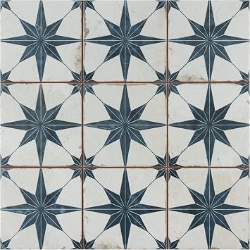 Harmonia Kings Star Blue 13 x 13 Ceramic Floor and Wall Tile
